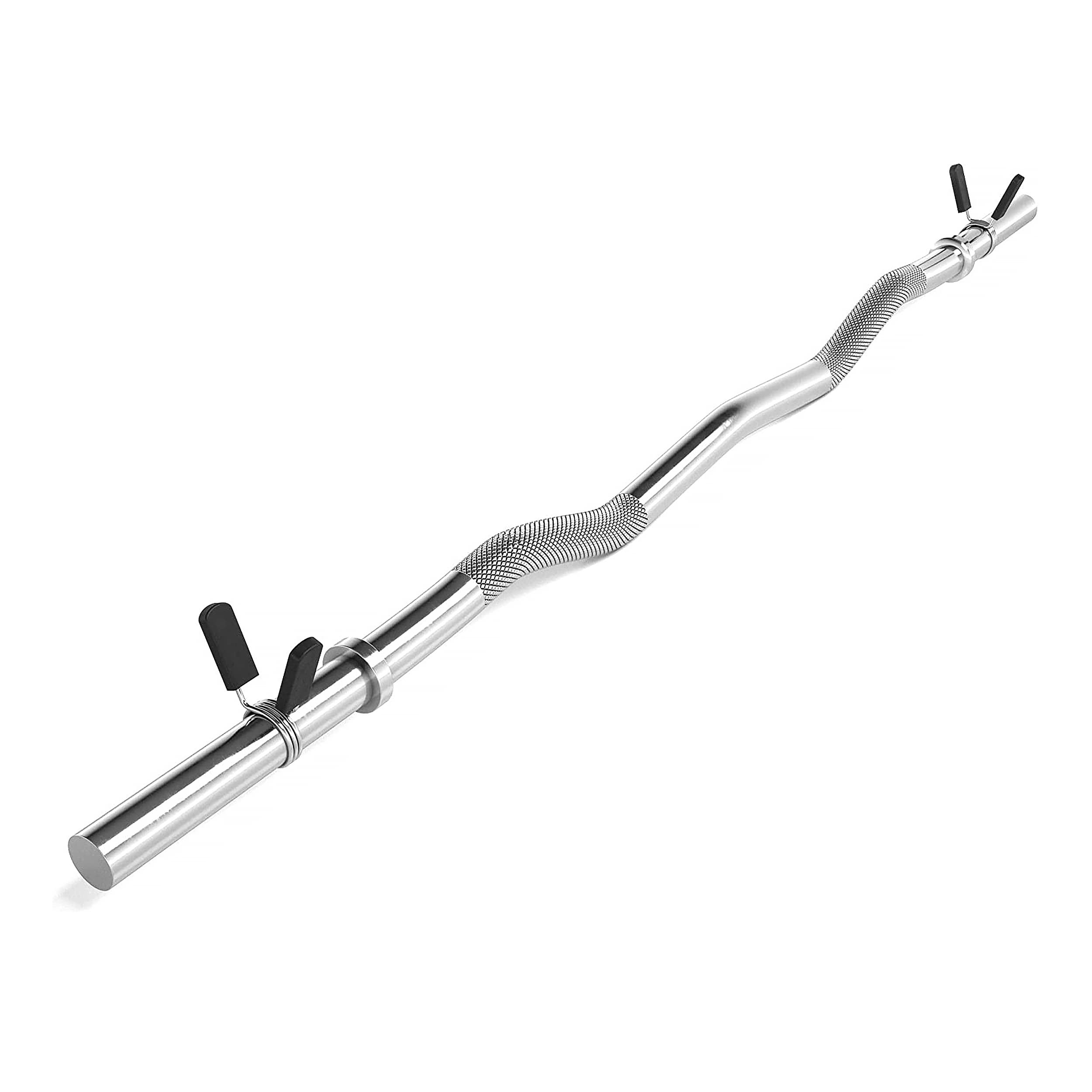 Barra de rizado SZ Premium, 30 mm con cierre de resorte – estándar – Selección: 120 cm (7 kg) o 130 cm (8 kg), cromado o negro – Barra de pesas