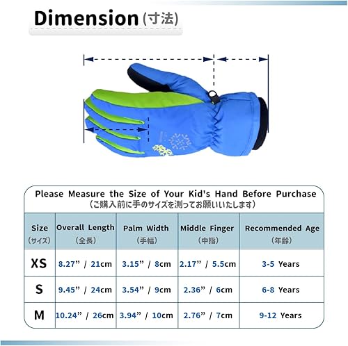 Vista 2 de Azarxis - Guantes térmicos de invierno para niños y niñas