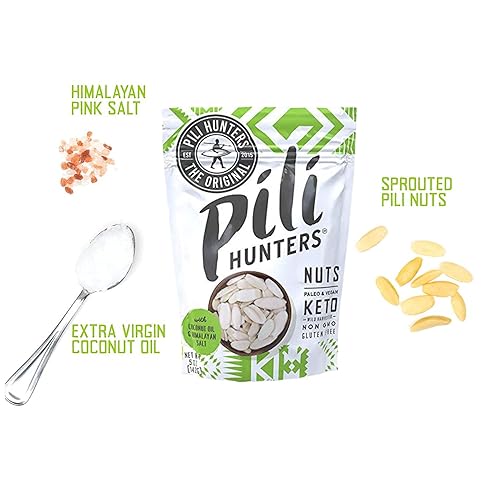 Miniatura 10 de The Original Wild Brouted Pili Nuts de Pili Hunters - Snacks keto para baja energía en carbohidratos con aceite de coco y sal del Himalaya, sin