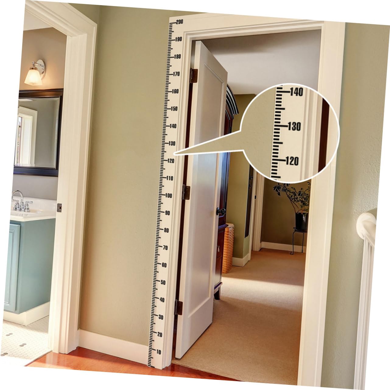 Levemolo Height Growth Chart Wall Decal Kids Growth Ruler Height Sticker for Children Kids Measuring Stick