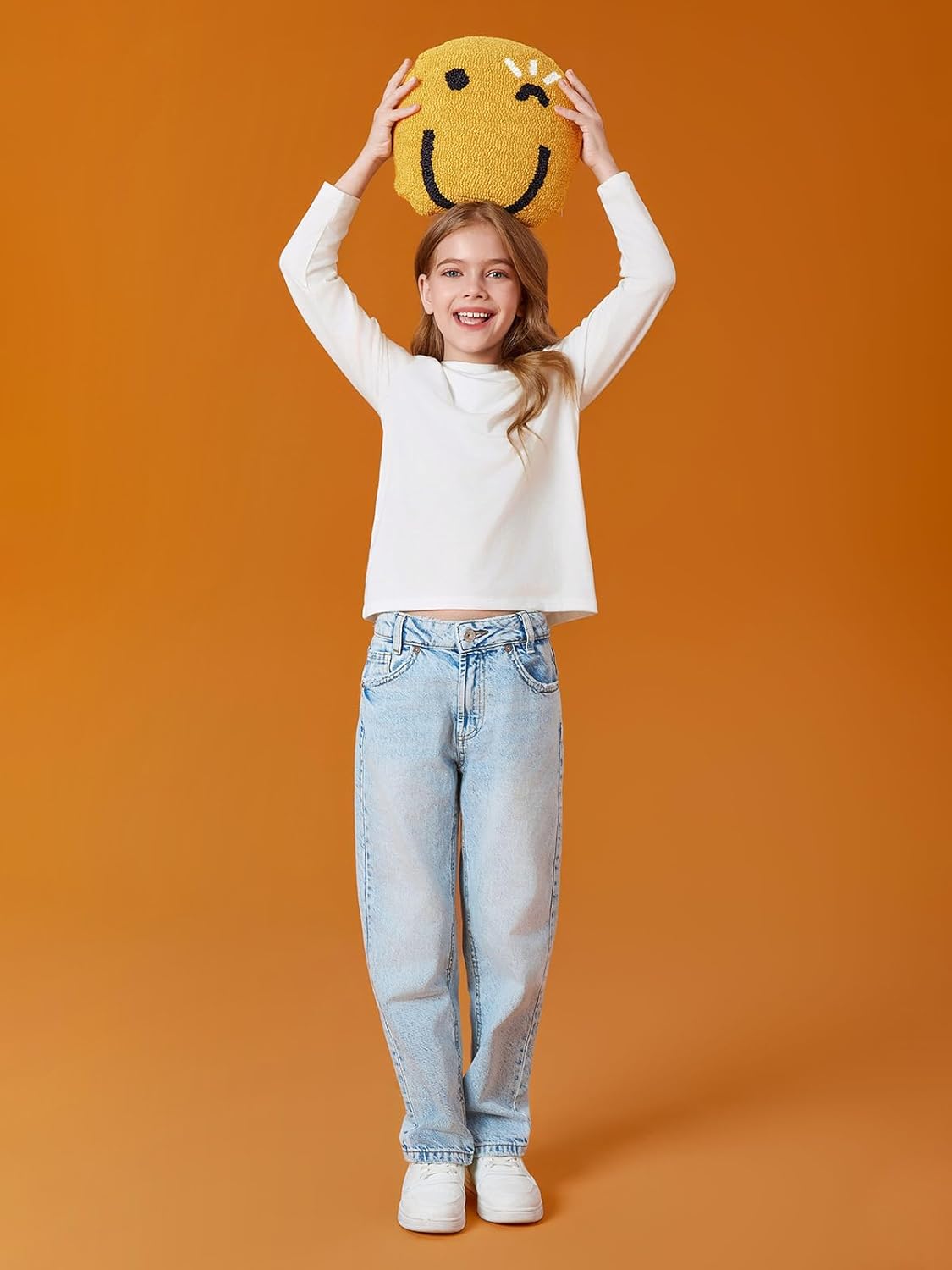 Haloumoning Girls Long Sleeve Shirts Kids Crewneck T-Shirts Fall Tops Tees 5-14 Years - Image 2