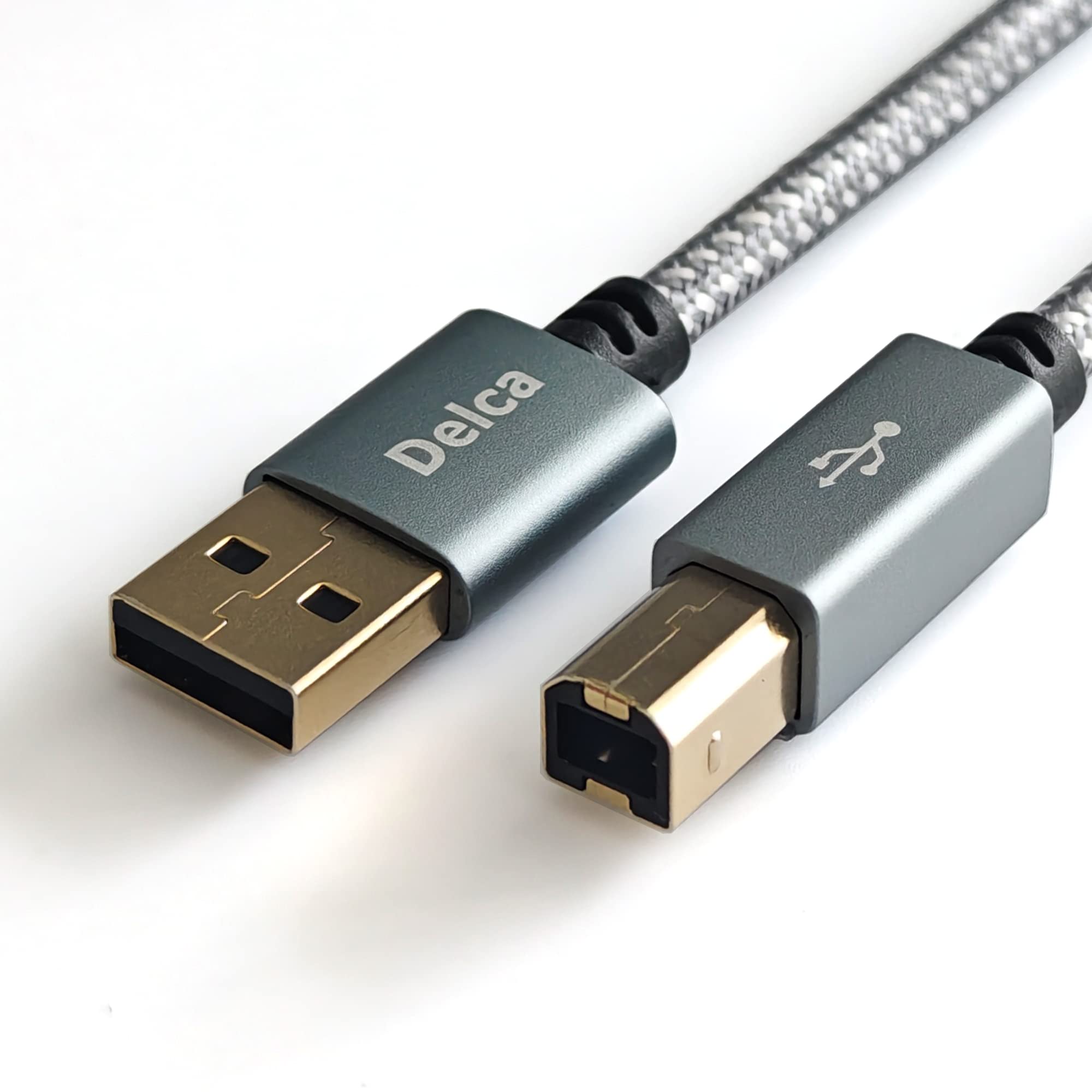 Delca Printer Cable 6 Feet/1.8 Meters I Nylon Braided USB 2.0 Cable Type A Male to Type B Male Scanner Printer Cord I Compatible with Canon, Brother,