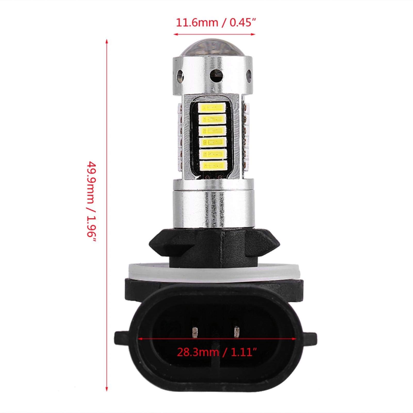 Bombillas de luz antiniebla para coche, 1 par DC 12V 881 4014 Lámpara de bombilla LED blanca para faros antiniebla DRL