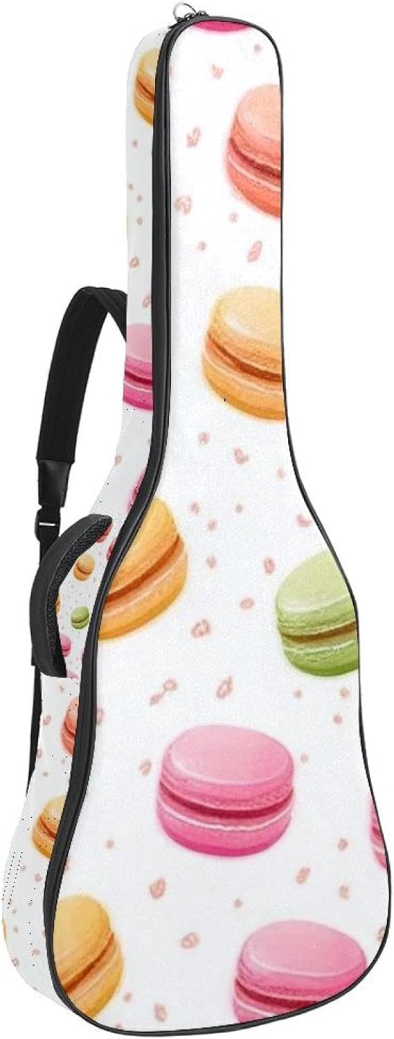 Colorful Desserts Guitar Bag 40 41 42 In 2 Pockets Guitar Case Waterproof Guitar Case Resistent Oxford Cloth 0.4 In Extra Thick Sponge Padded for Acoustic Guitar