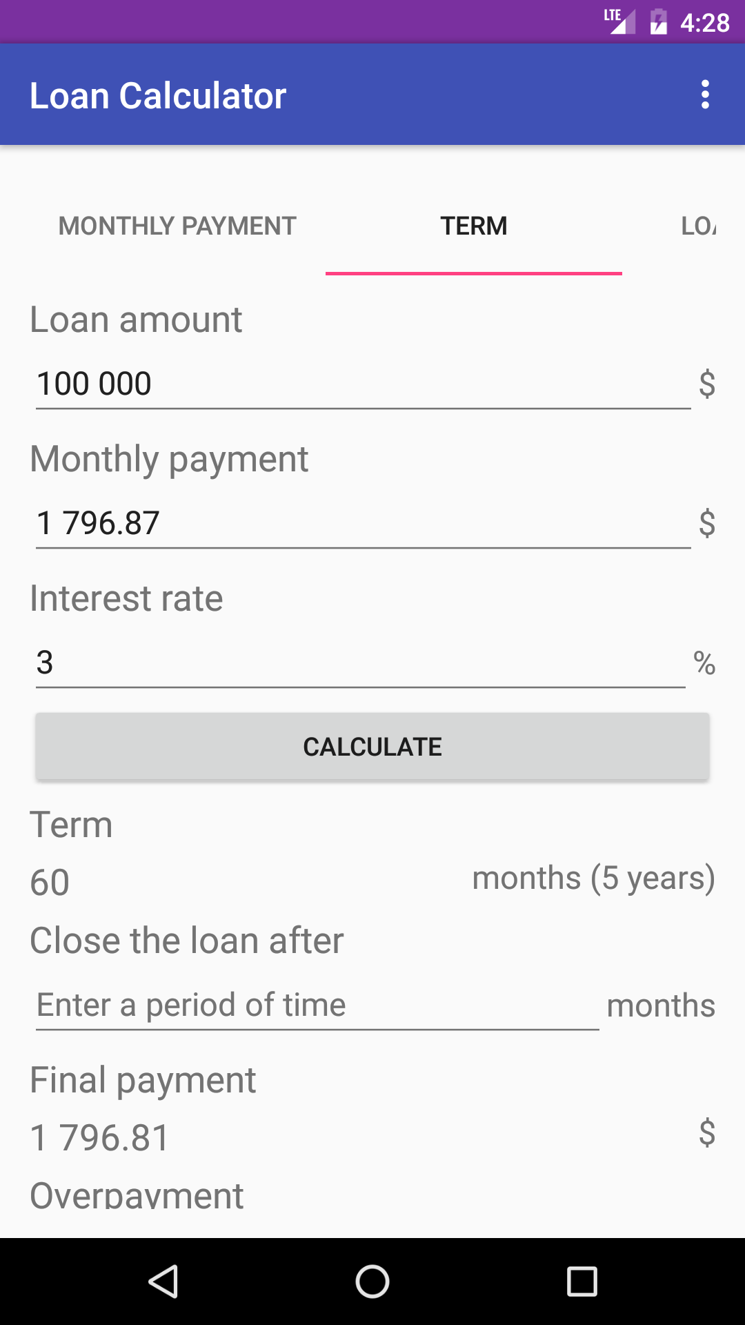 Loan Calculator App on Amazon Appstore