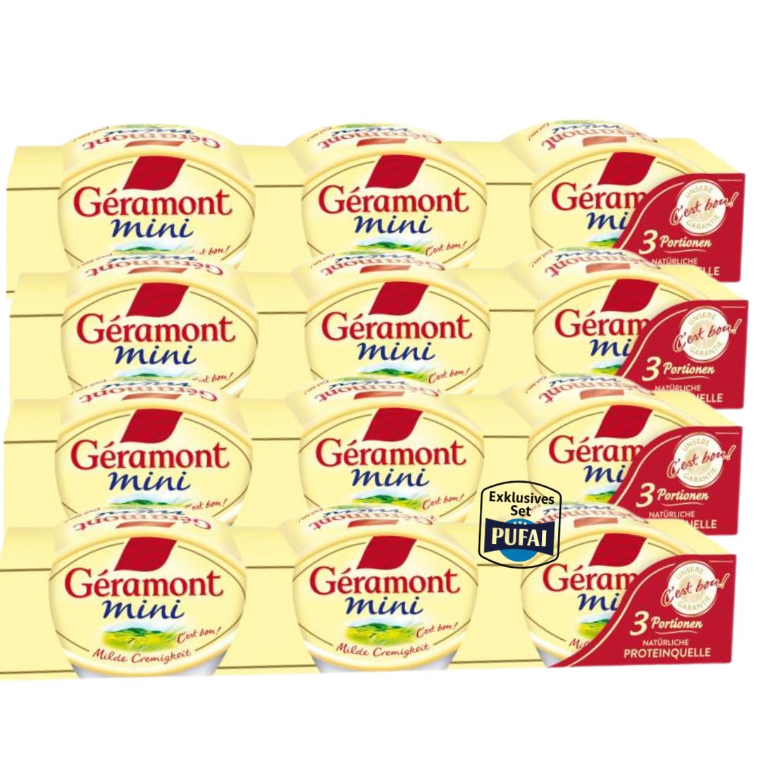 Weichkäse Géramont Mini – 3 × 50 g, 4er Pack | Französische Käsezubereitung aus Kuhmilch | Mild & cremig