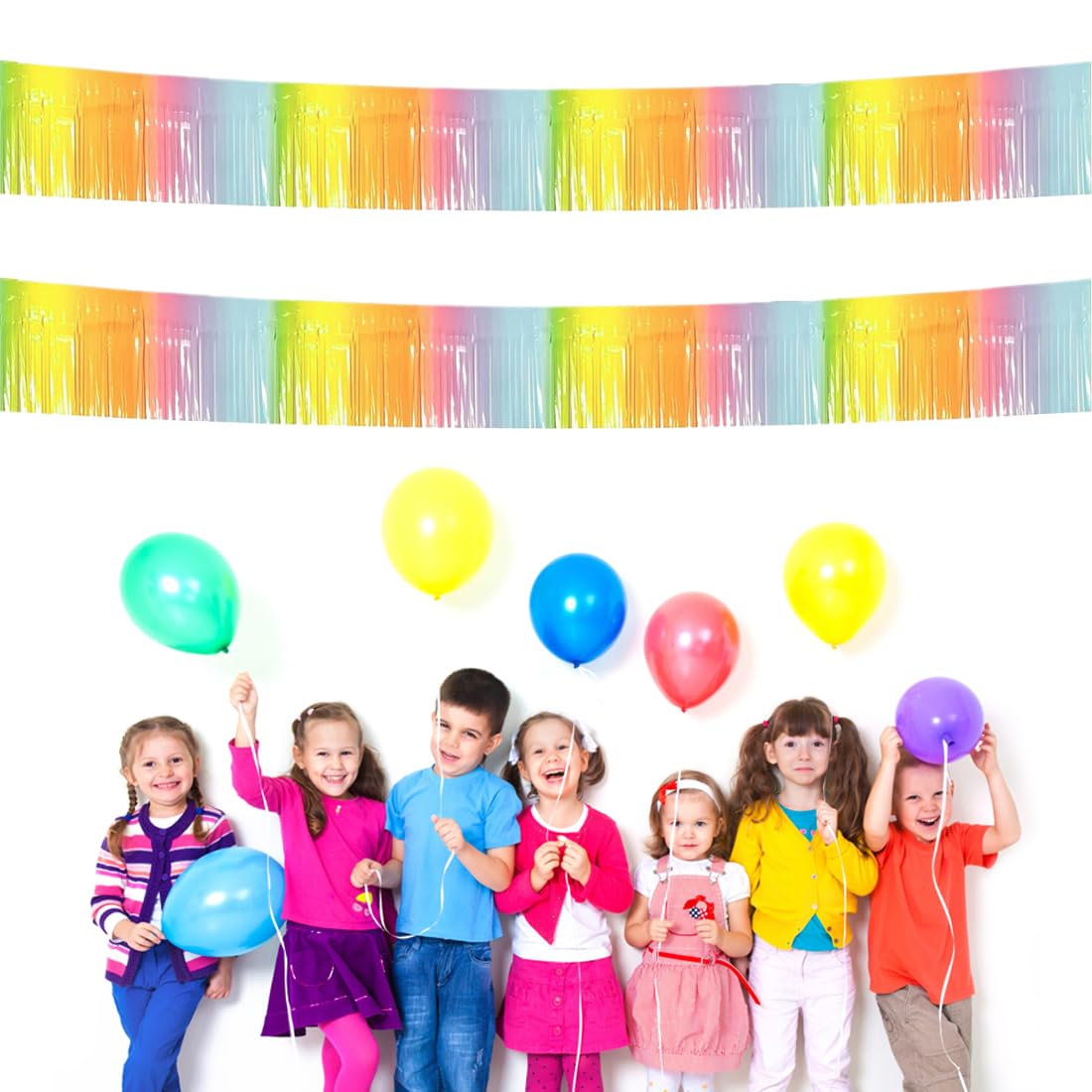 HUAYI Copertura per fondale con motivo a increspature chiare per feste di compleanno, matrimoni