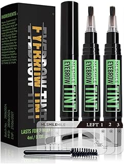 مجموعة تلوين الحواجب شبه دائمة، جل صبغ حواجب مقاوم للماء، يدوم حتى أسبوعين، يتضمن بطاقات حواجب وفرش وقلم تلوين الحواجب لتطبيق دقيق من الميكاكوز، 2 قطعة