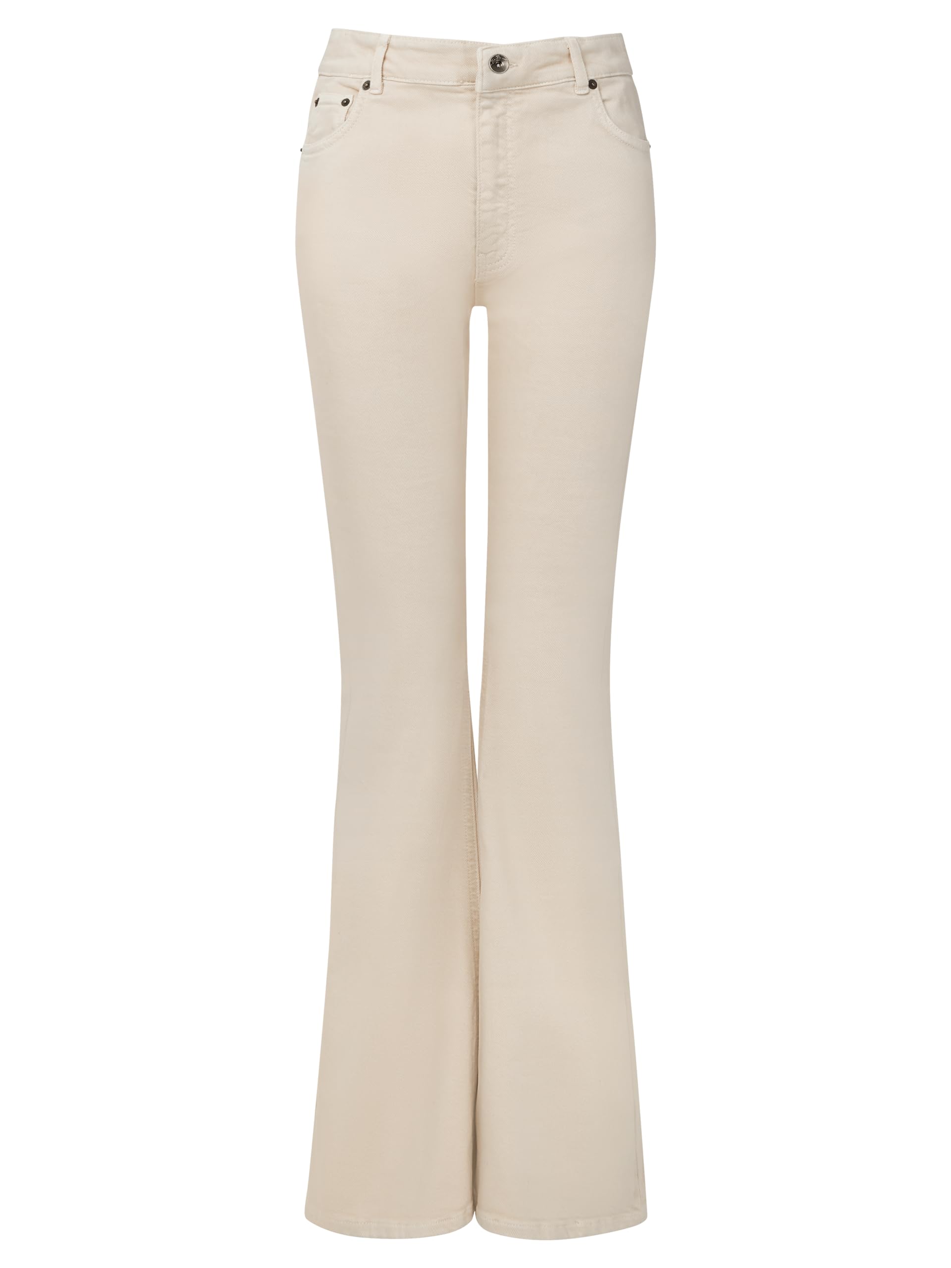 Joe Browns Women's Essentials Ecru High Waisted Bootcut Flared Jeans, Beige, 16S