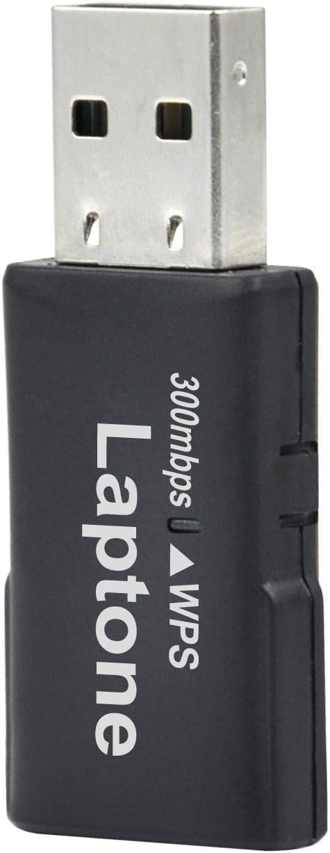 Laptone Wireless Internet USB Adaptor WiFi Dongle 300Mbps For Windows 10 / Win 8 / Win 7 / XP/Vista