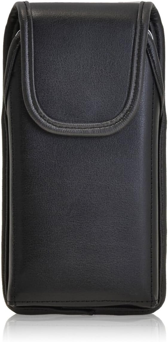 Turtleback Vertical Holster Phone Case for Samsung Galaxy S5 Belt Case Executive Metal Belt Clip Black Leather Pouch,