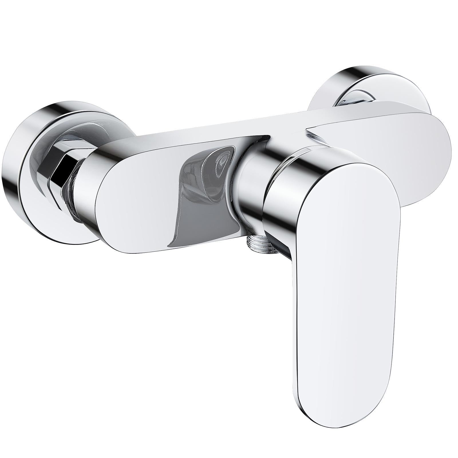 Miscelatore Monocomando per Doccia, Rubinetto Doccia Miscelatore, Miscelatore per Doccia da Muro,1/2 uscita, Cromo