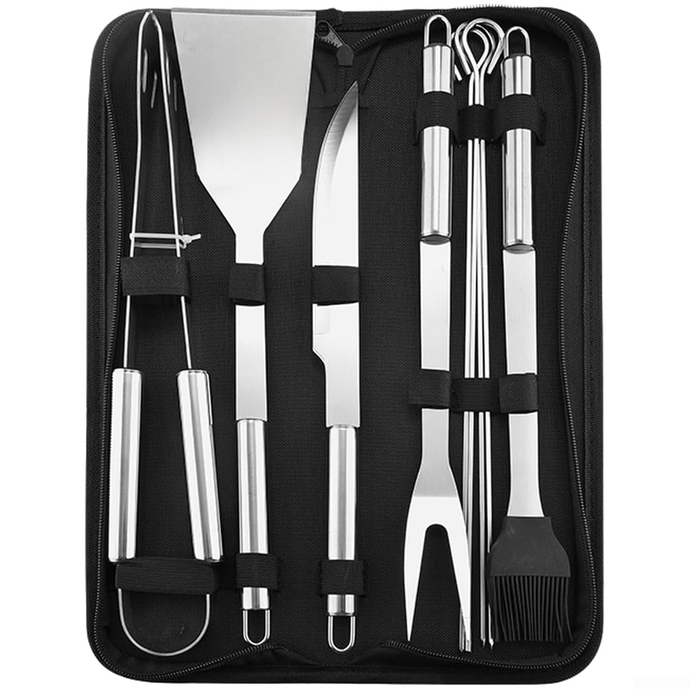 Kit Barbacoa for para acero Inoxidable 9 Piezas con Bolsa Kit Barbacoa