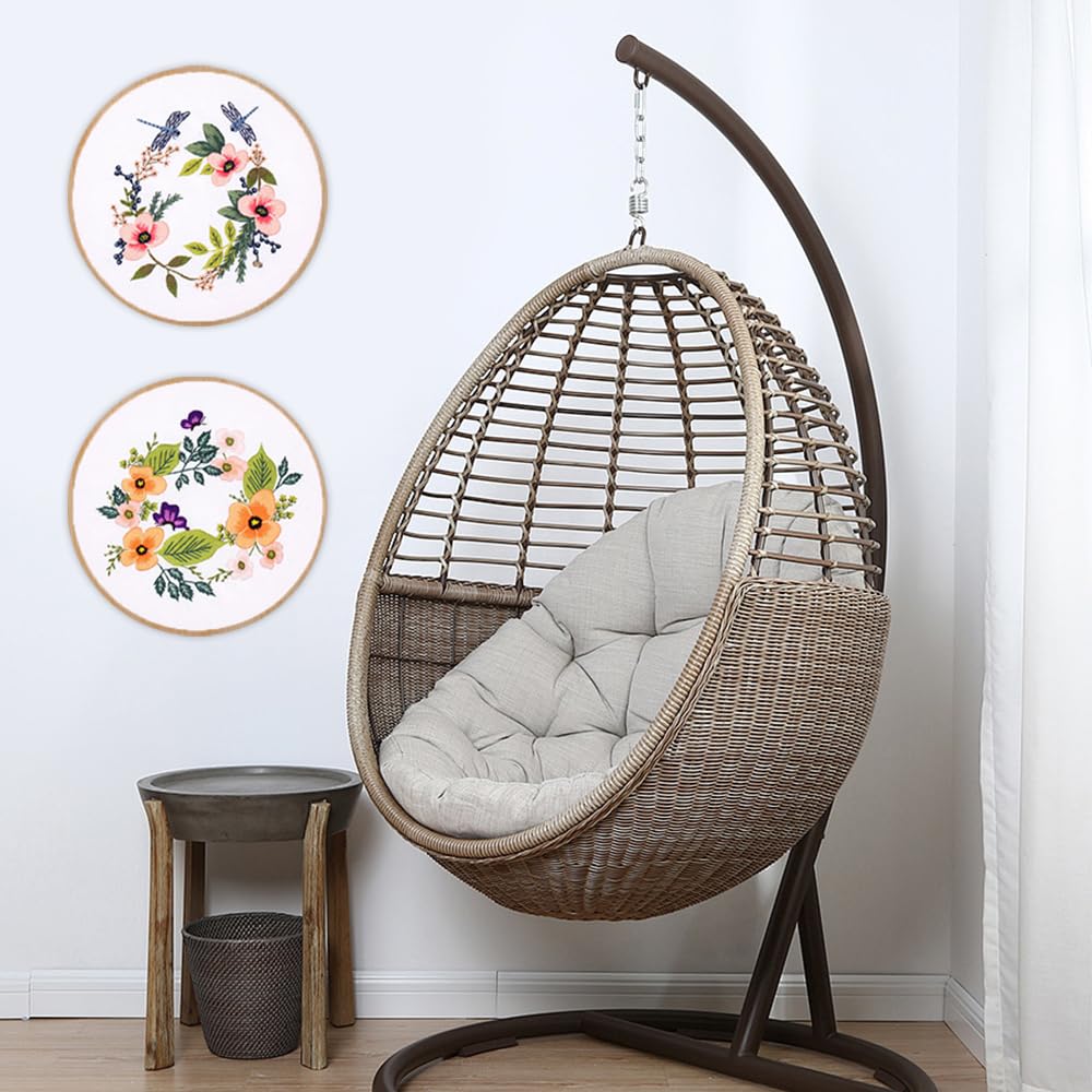 Kit Ricamo Per Principianti - 4 Motivi Floreali Con Telai E Fili - Foto 13