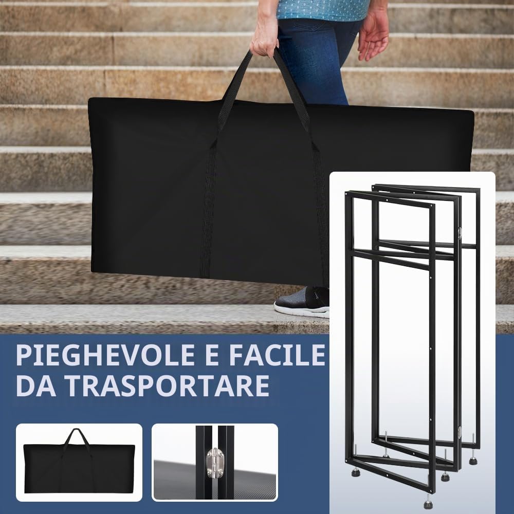 Kokorona Cabina DJ portatile 108 x 51 x 115 cm con doppio angolo superiore, cabina facciata DJ con foro per cavi, supporto da tavolo DJ con striscia luminosa e telecomando, telaio in metallo + scrims