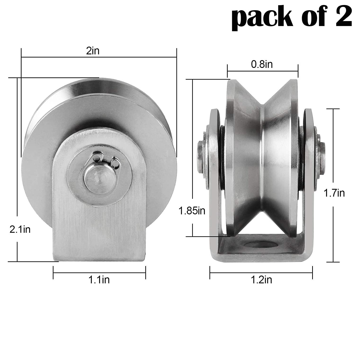 Heavy Duty 304 Stainless Steel Sliding Gate Roller Wheel Double Bearing V/U/H Groove Silent Pulley For Loading Or Moving I3435463370 - View #12