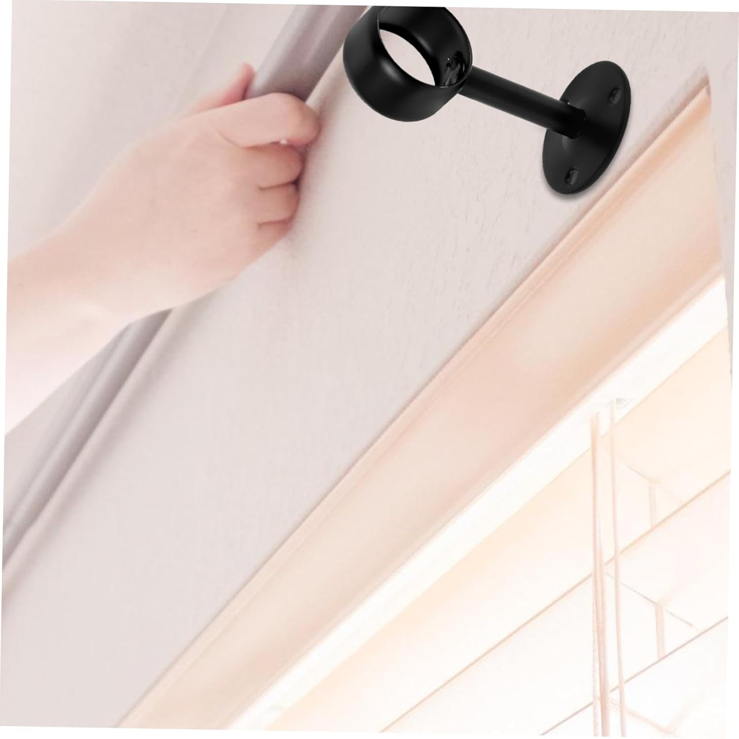 Alipis 16pcs Ceiling Curtain Holder Stainless Steel Curtain Rod Brackets Flange Base Drapery Poles for Easy Installation Bathrooms Kitchens and Closets
