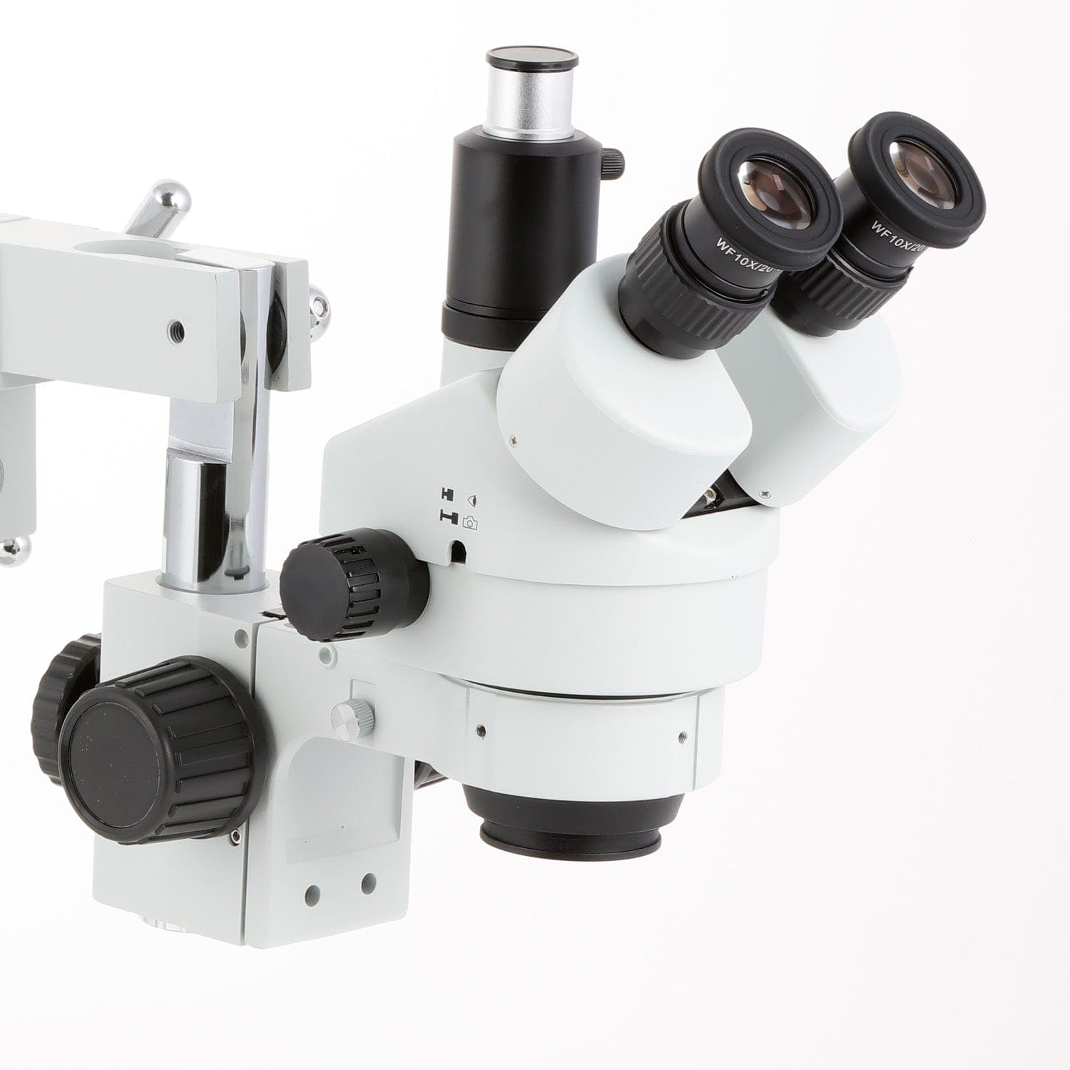 AmScope Microscopio simul-focal estéreo con soporte de brazo doble, zoom 7X-45X