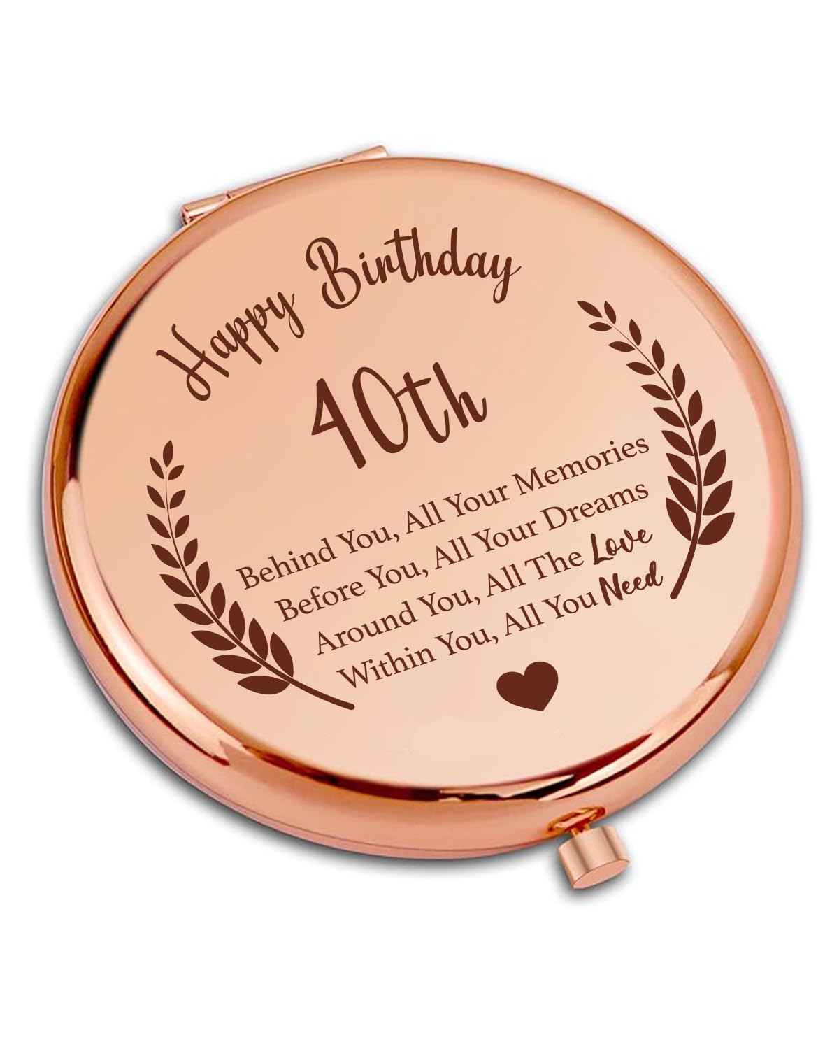 Sylona Women's 40Th Thoughtful Birthday Gifts For – Luxury Rose Gold Compact Mirror, Best Gift For Her, Mum, Sister, Friend - Happy Birthday Present