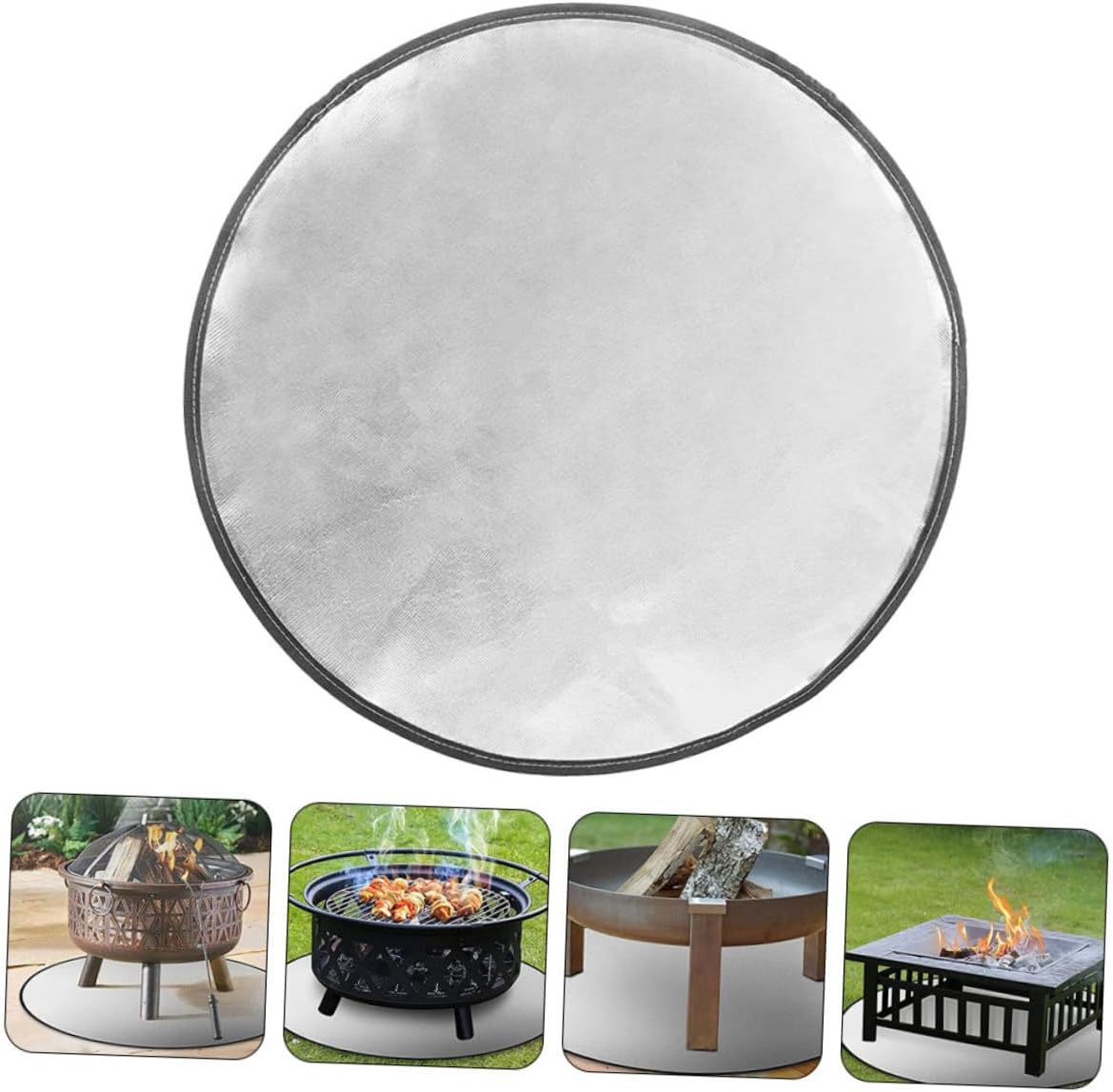 Fire Pit Mat Double-Sided Fireproof BBQ Pad for Grass and Patio and Leak Camping Floor Protector Outdoor Protective Cushion for Grilling and Barbecues