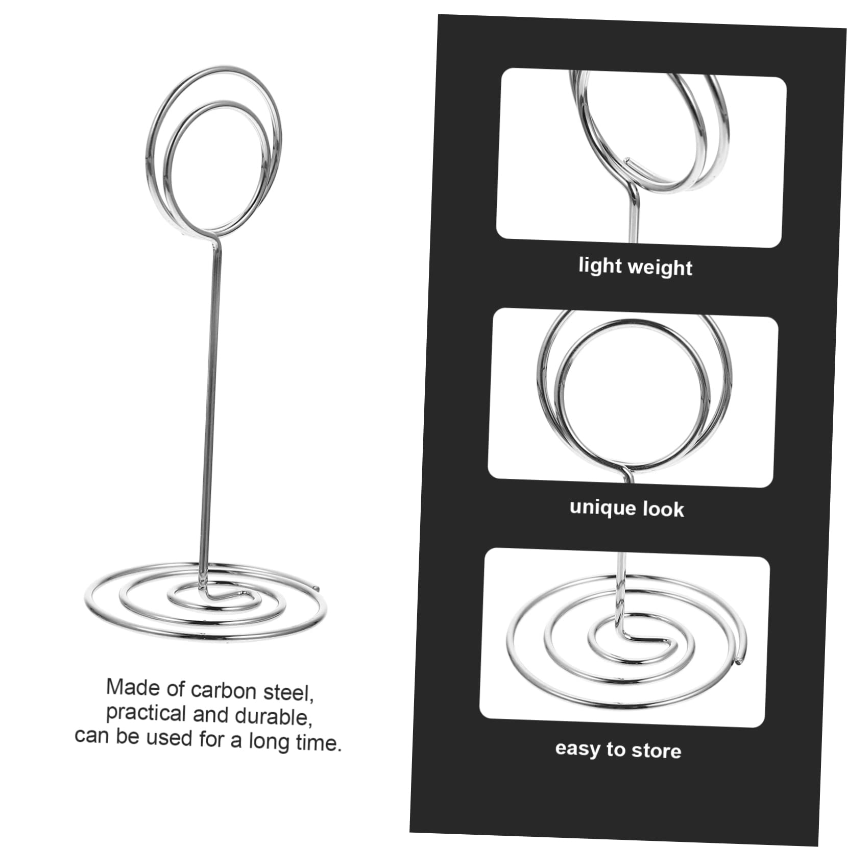 KICHOUSE 20Pcs Memo Clips for Wedding Desktop Photo Display Clamps Round Base Message Holders Table Card Stands for Notes Menus and Name Cards Peacock