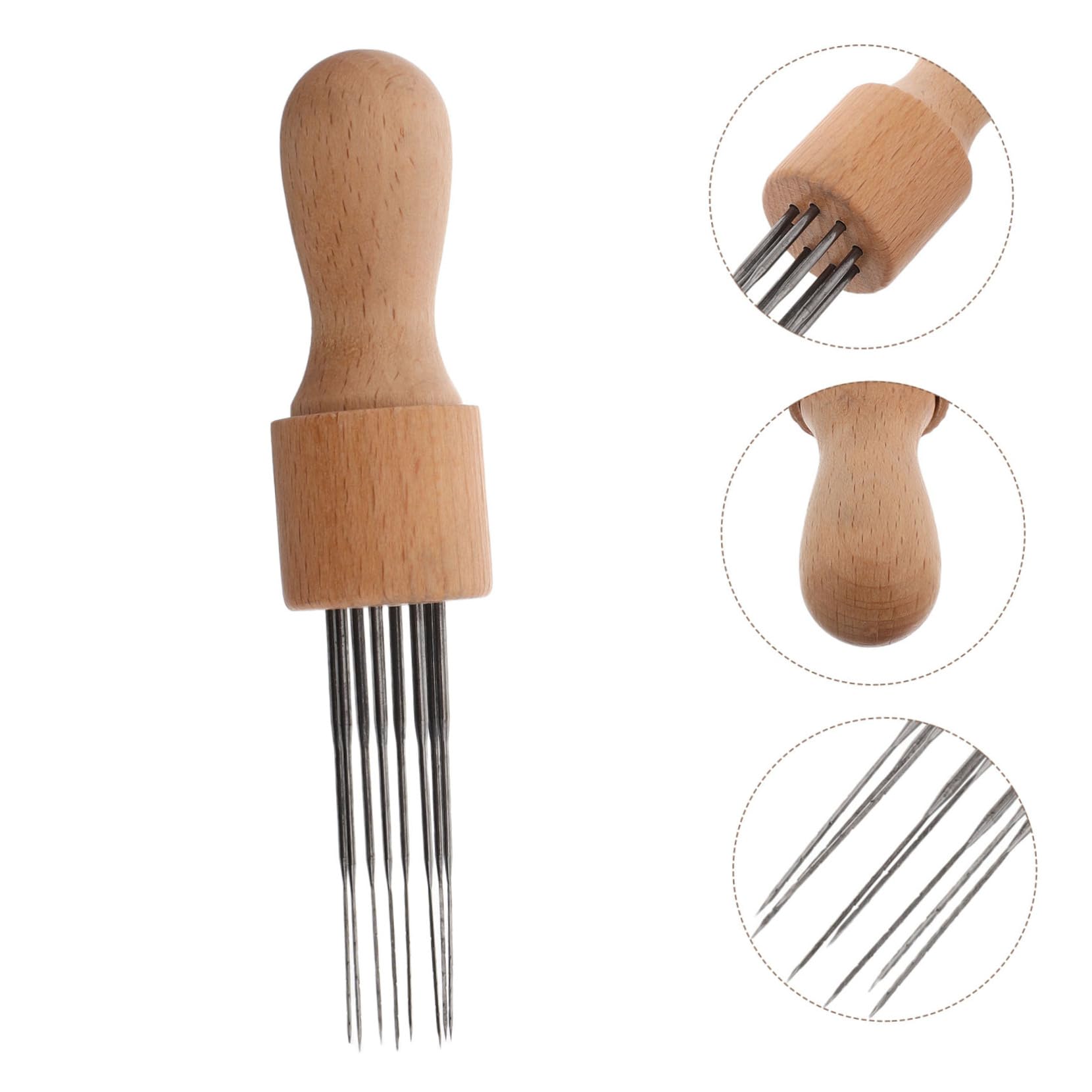 HAPINARY Beginner-Friendly Wooden Needle Felting Tool Set Kit Wool Roving for DIY Craft Projects