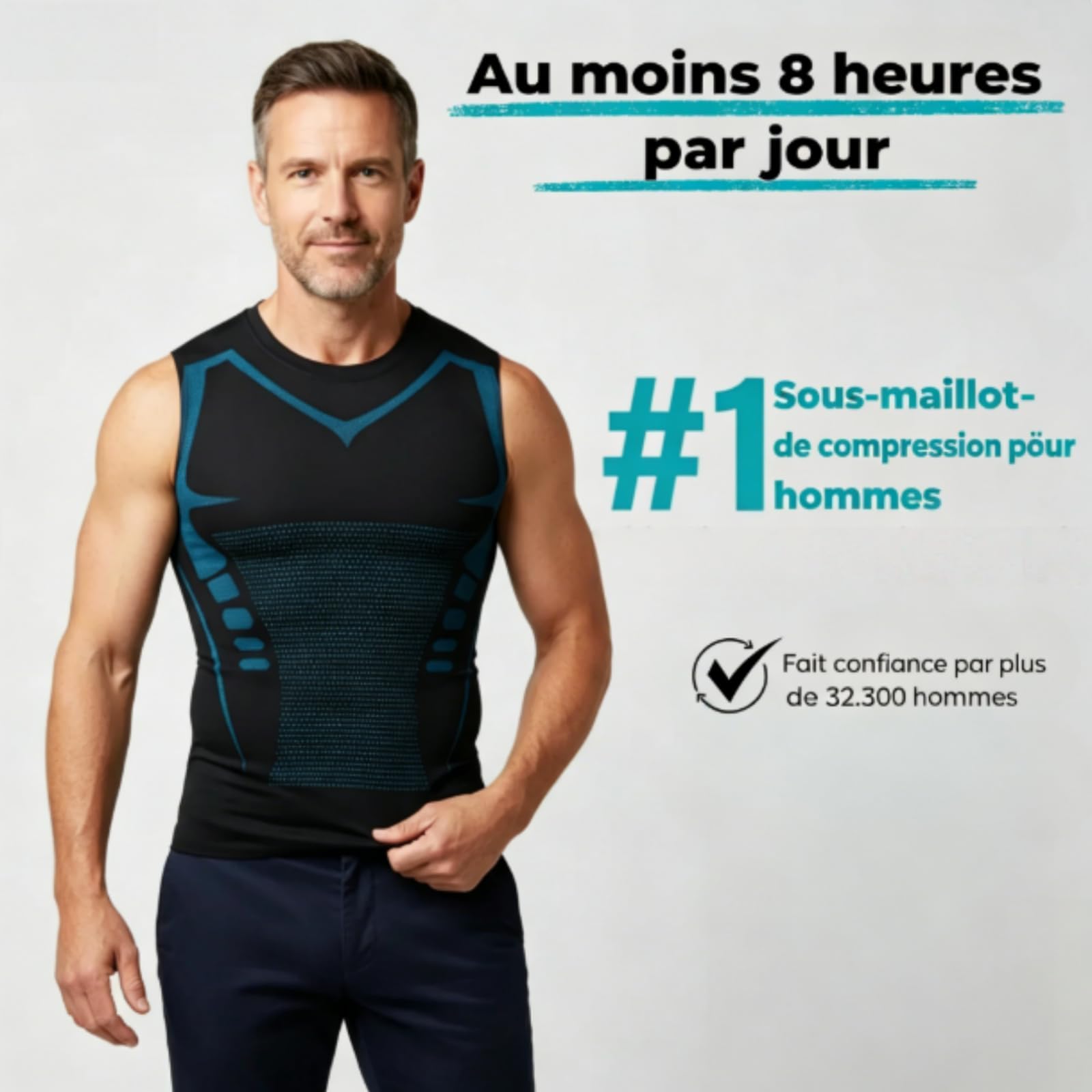 Underfit Homme,2026 Nouveau Debardeur Compression Homme,Gilet De Modelage Ionique Underwear,Pour Sculpter La Silhouette Et Réduire La Graisse Thoracique