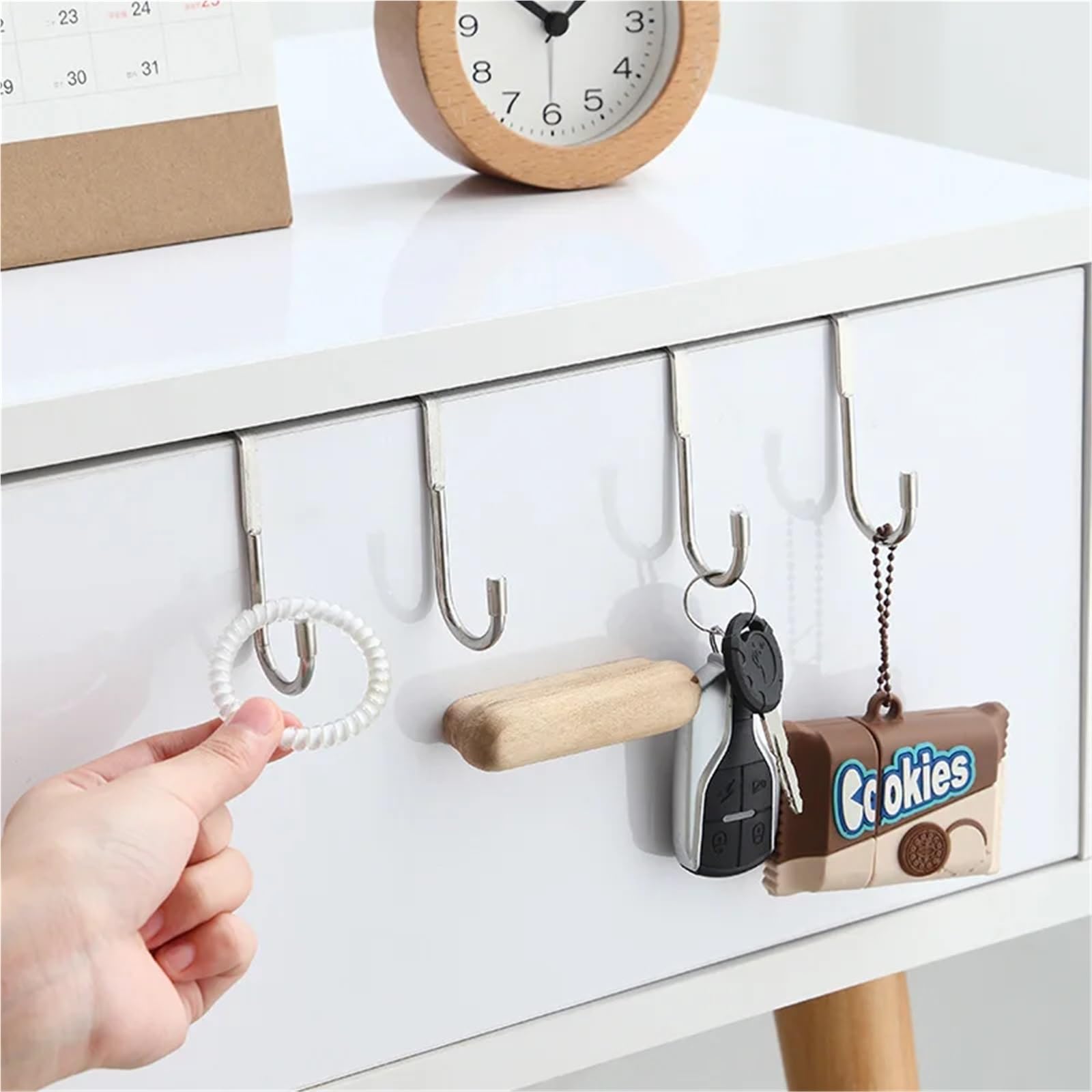 20 ganchos de acero inoxidable en forma S dobles for puerta armario cocina, baño, abrigo, toalla, etc Para puertas