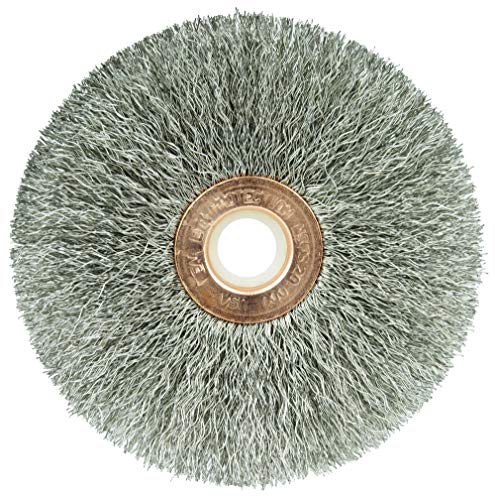 Image of Weiler 16943 3 inch Crimped Wire Wheel, .008 inch Stainless Steel Fill, 1 /2 inch Arbor Hole, Made in the USA