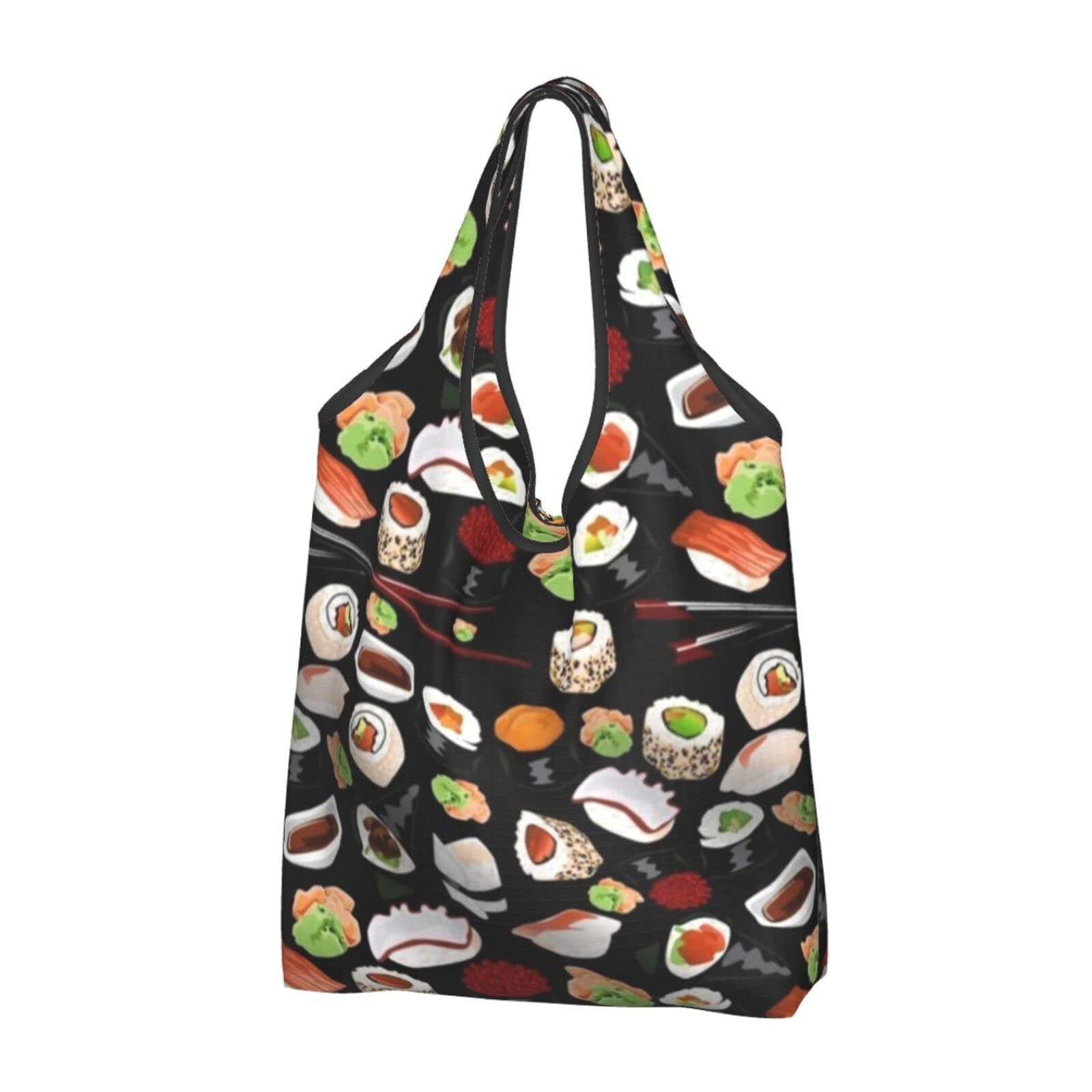 Sac de courses pliable grand format réutilisable lot de 3 cabas noirs compacts - 8