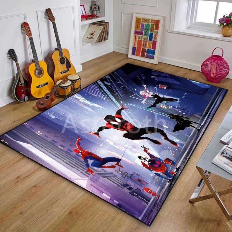 Allenada Raumteppich, 3D-Druck Spiderman Schlafzimmer Großer Teppich Kinderspielbereich Teppiche...