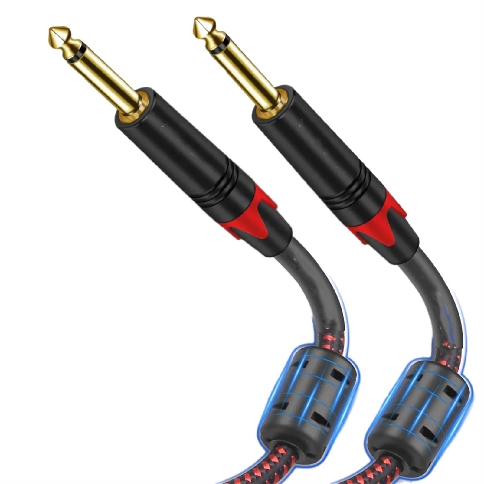 TSTS Zusätzliches Audiokabel Instrumentenkabel 6,35 Mm Mono 6,35 Mm Unsymmetrisches Gitarrenkabel Für E-Gitarre Bass Keyboard Effektgerät Mixer(TS,6m)