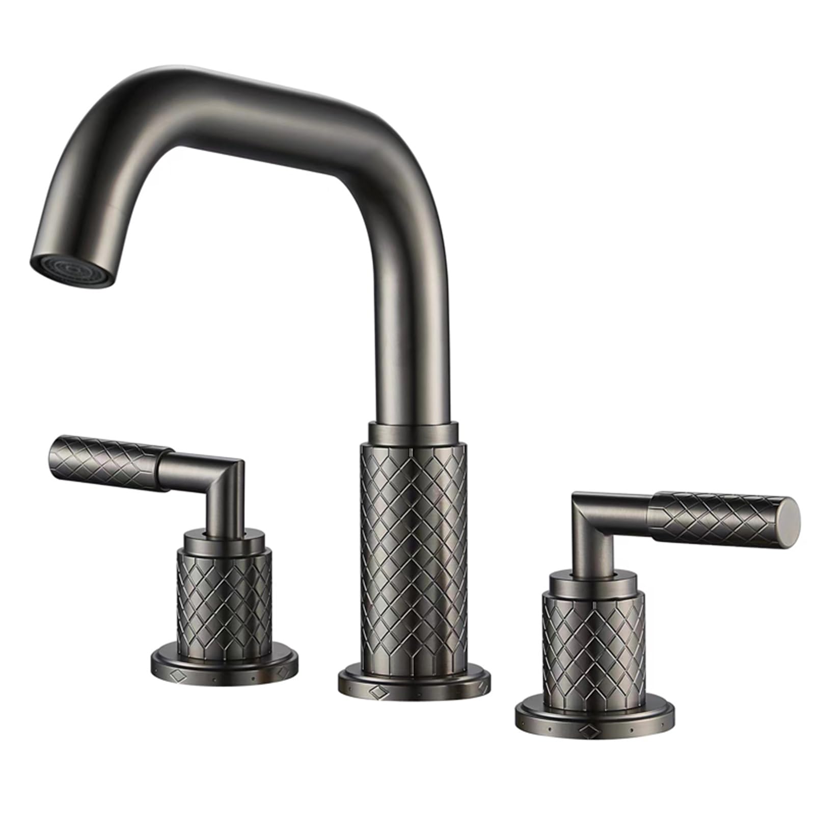 ZQFHSX Basin Mixer Faucet 3 Hole Brass Swivel Bathroom Faucet-Chrome