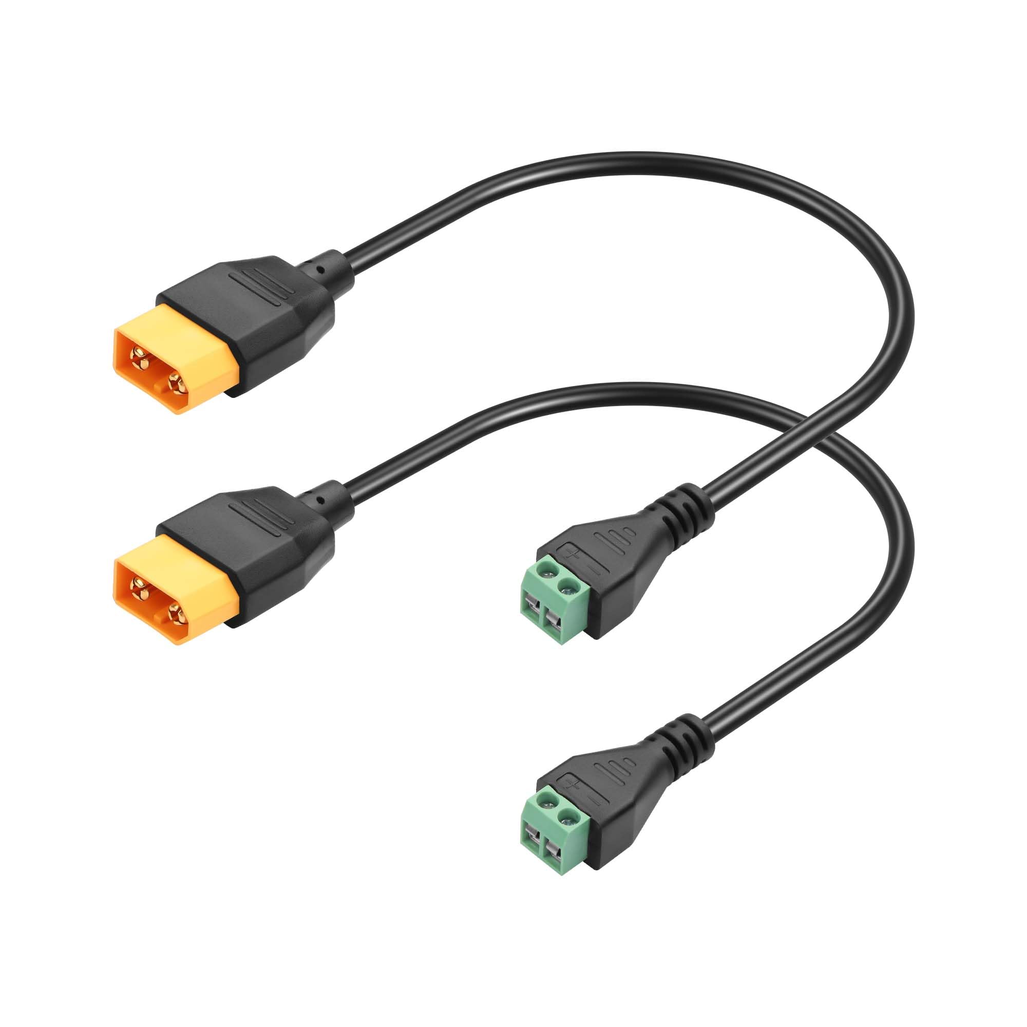 Adaptador XT60 A Terminal De Tornillo – Conector Macho Sin Soldadura De 2 Pines Para Baterías RC, Drones Y Dispositivos Electrónicos, Paquete De 2 Con Destornillador