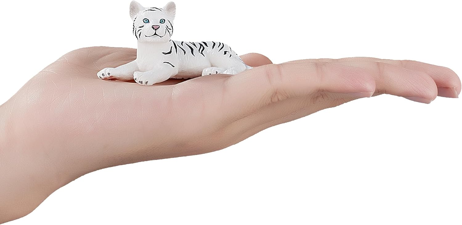 MOJO White Tiger cub Lying Down Toy Figure