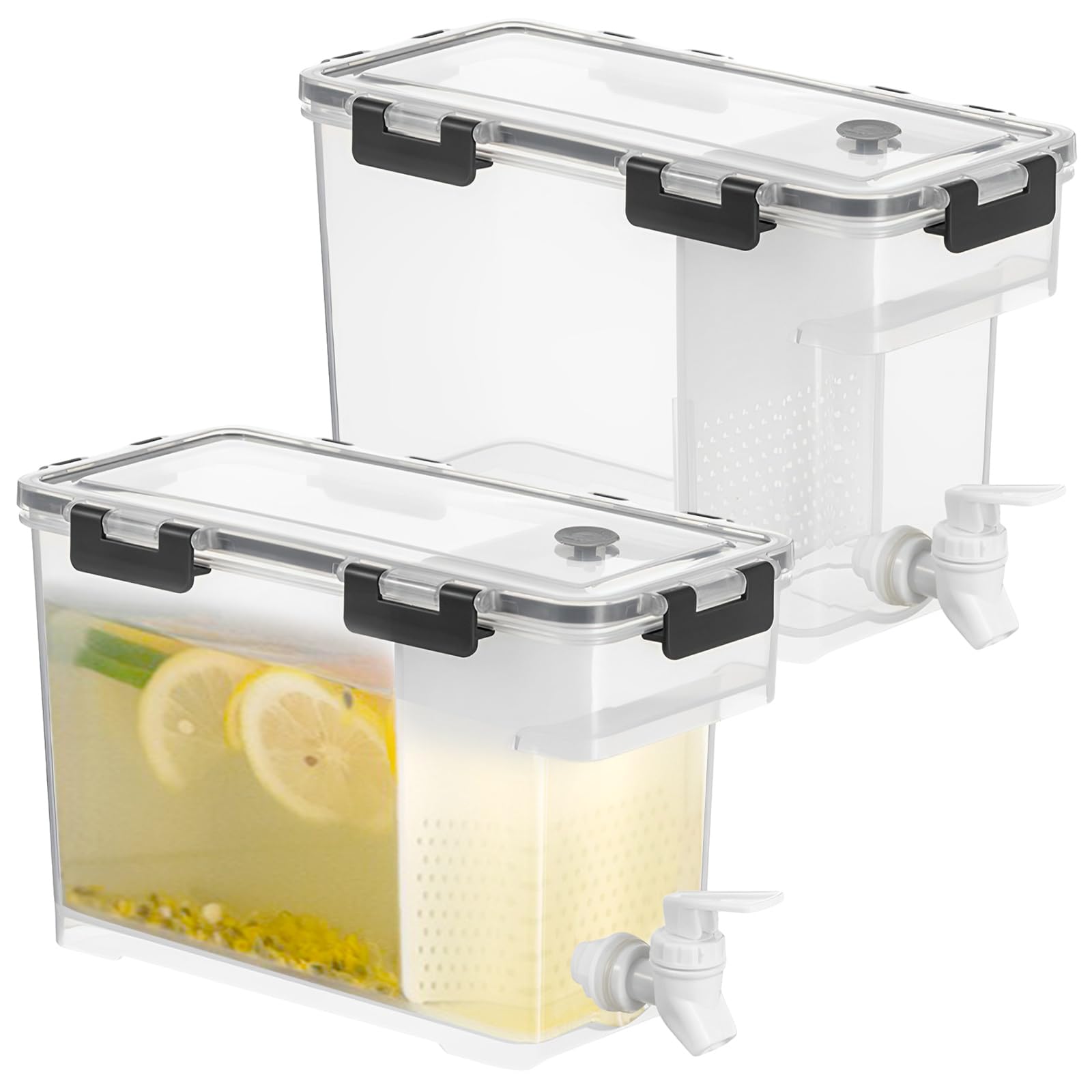 2 Distributeurs De Boissons Avec Robinet 3,5L - Plastique Robuste, Filtre Amovible, Idéal Pour Jus, Thé, Fêtes