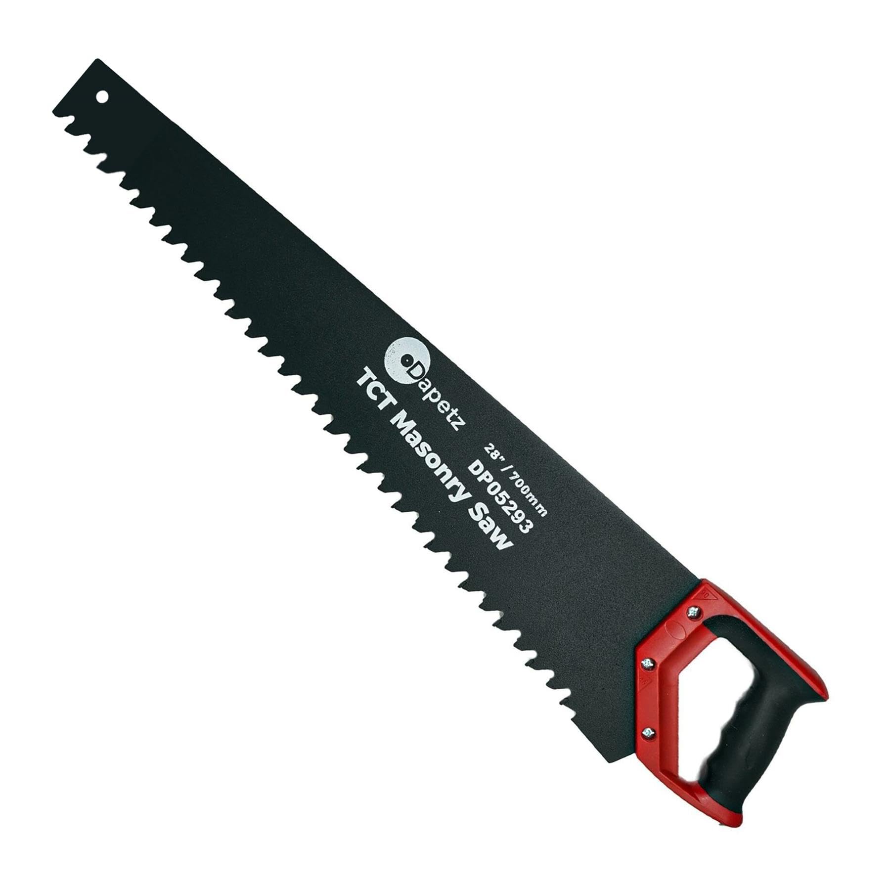 Dapetz Black ® Tct Masonry Saw 700Mm 28", Tungsten Carbide Tipped Blade For Cutting Brick, Concrete Blocks, Slate, Cement & Breeze Block, Rust Resistant, Soft Pistol Grip Handle 35 Teeth