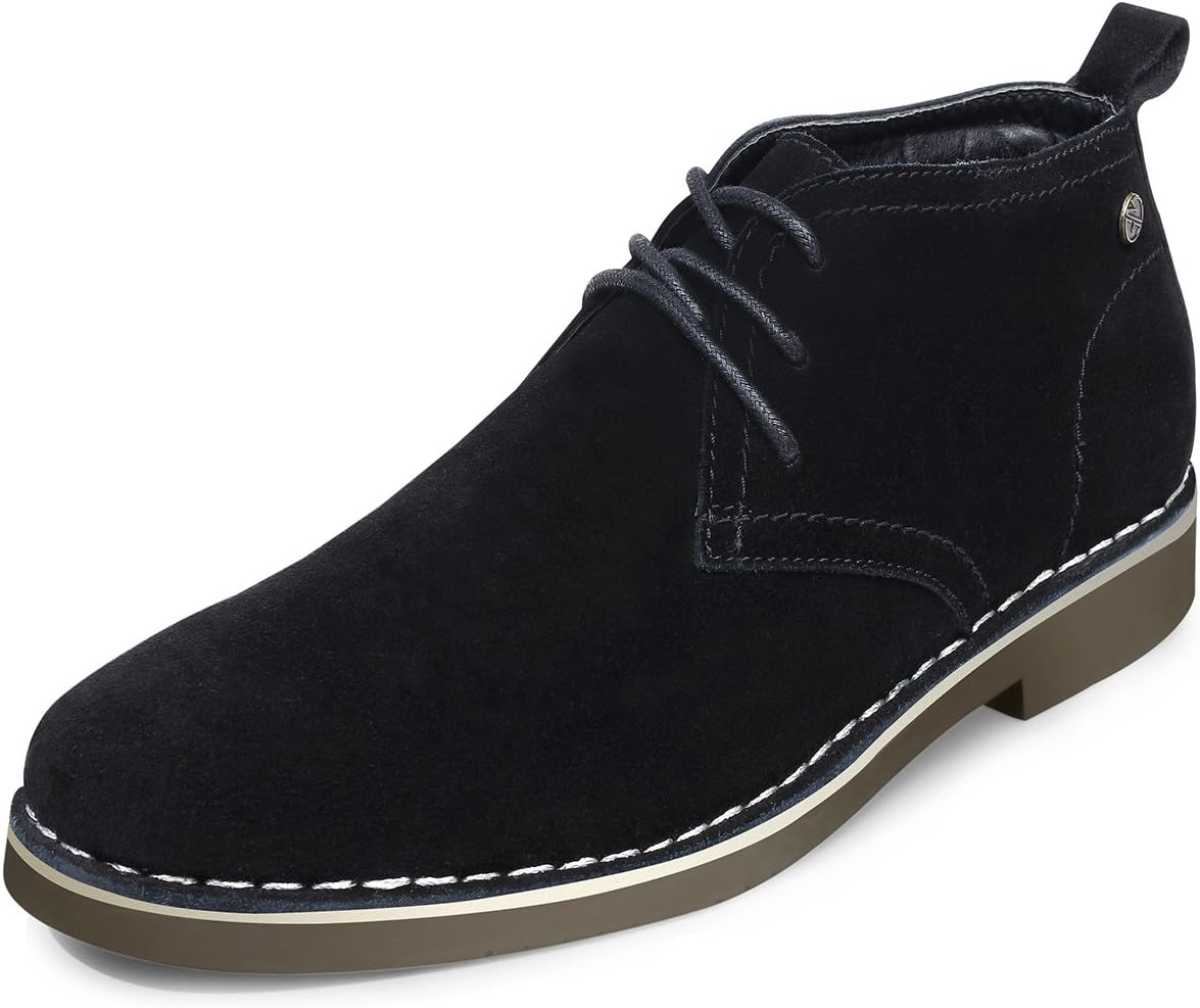Men's Suede Chukka Boot Shoes Casual Lace Up Desert Boot Black 8 D (M) US