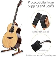 Vista 3 de SNIGJAT Soporte de Guitarra de Madera, Soporte de Guitarra Acústica con Espuma Acolchada, Soporte de Guitarra Eléctrica Clásica, Soporte