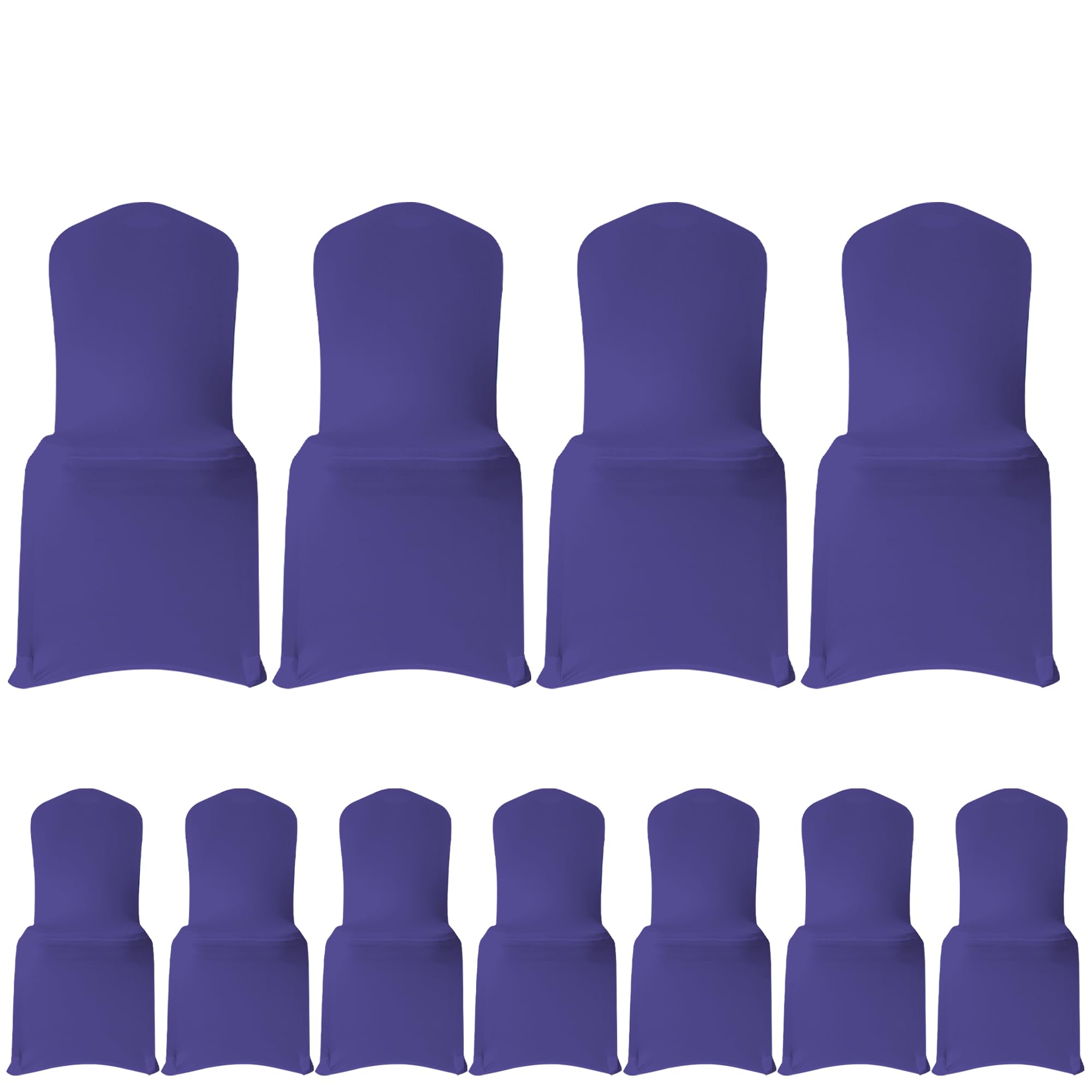WedDecor Purple Protective Chair Cover Stretchable Spandex Front Flat Slipcovers for Weddings Decoration, Hotel, Conferences, Events, Restaurant, Birthday & Christmas Parties, 10pcs — image 1