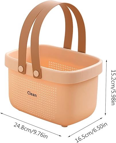 Miniatura 4 de Cesta de almacenamiento de plástico portátil con asa para dormitorio universitario, baño, cesta de baño, cestas de almacenamiento pequeñas