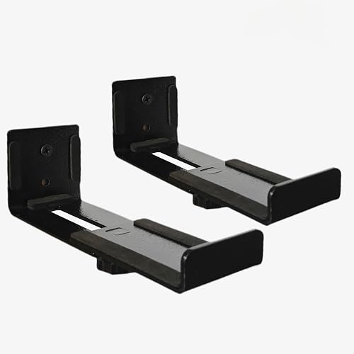 Metal Craft Automobile Sound Bar Wall Mount Bracket, Dual Bracket, Holds up to 15 kg, Depth Adjustable for Home, Office, Shop Hanger (Black)
