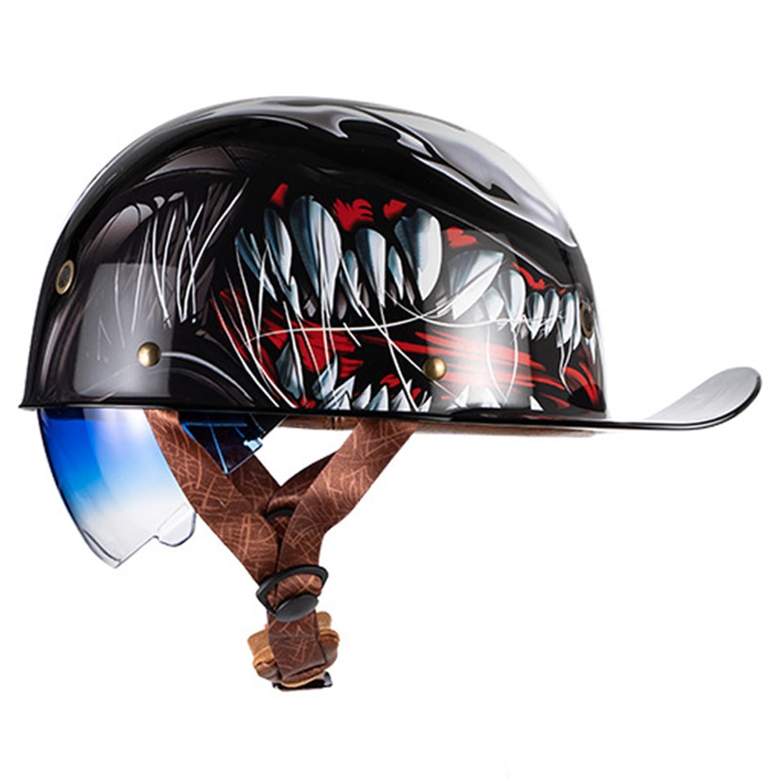 Vintage Motorcycle Half Helmet,Fashion Baseball Cap Shell Helmet,DOT/ECE Certification Scooter Moped Helmet Motorcycle Half Helmet for Men Women