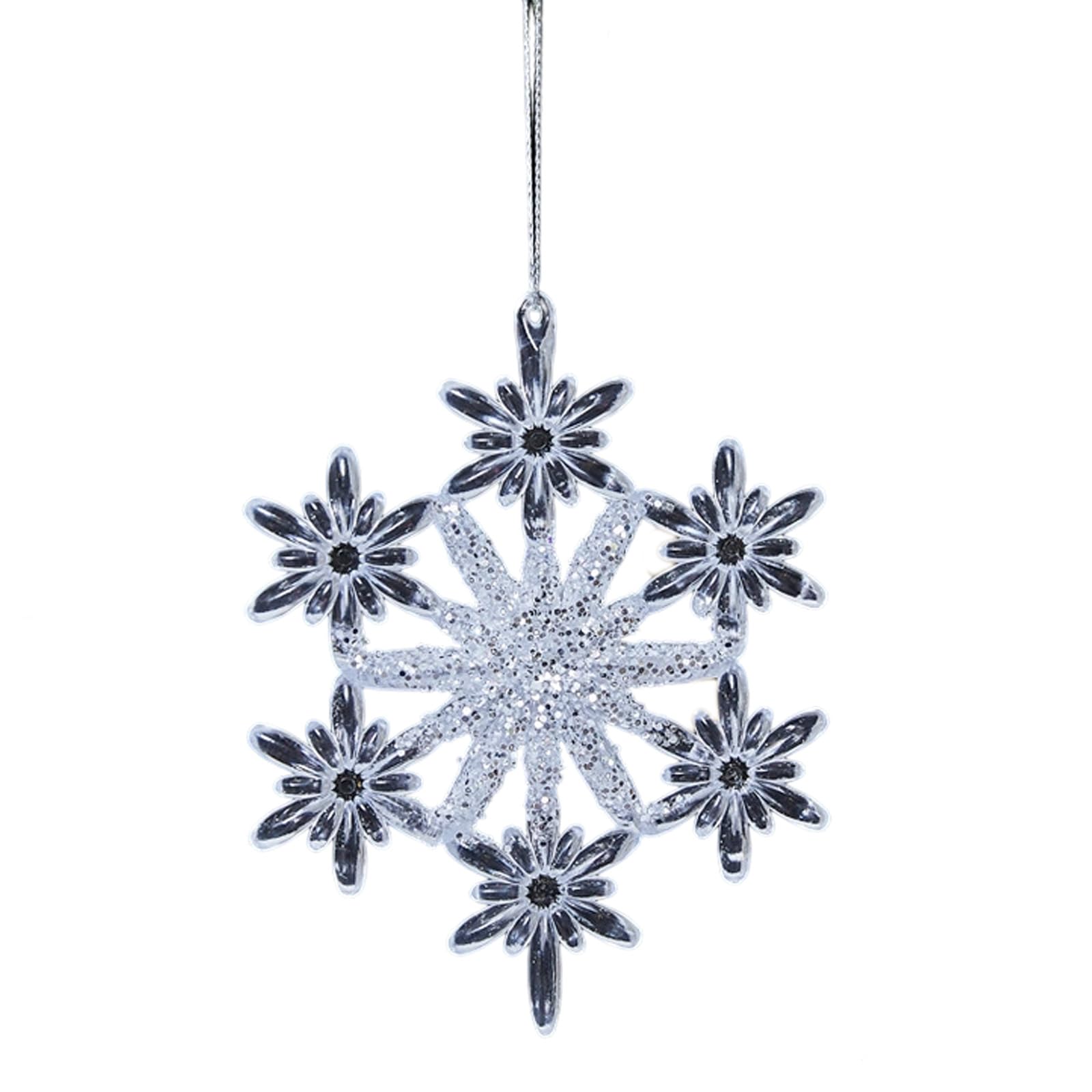 Nucelit Shatterproof Clear Acrylic Christmas Tree Hanging Decorations Shimmering Deer Butterfly Snowflake Hanging Ornament Glittering Festival Tree Decoration