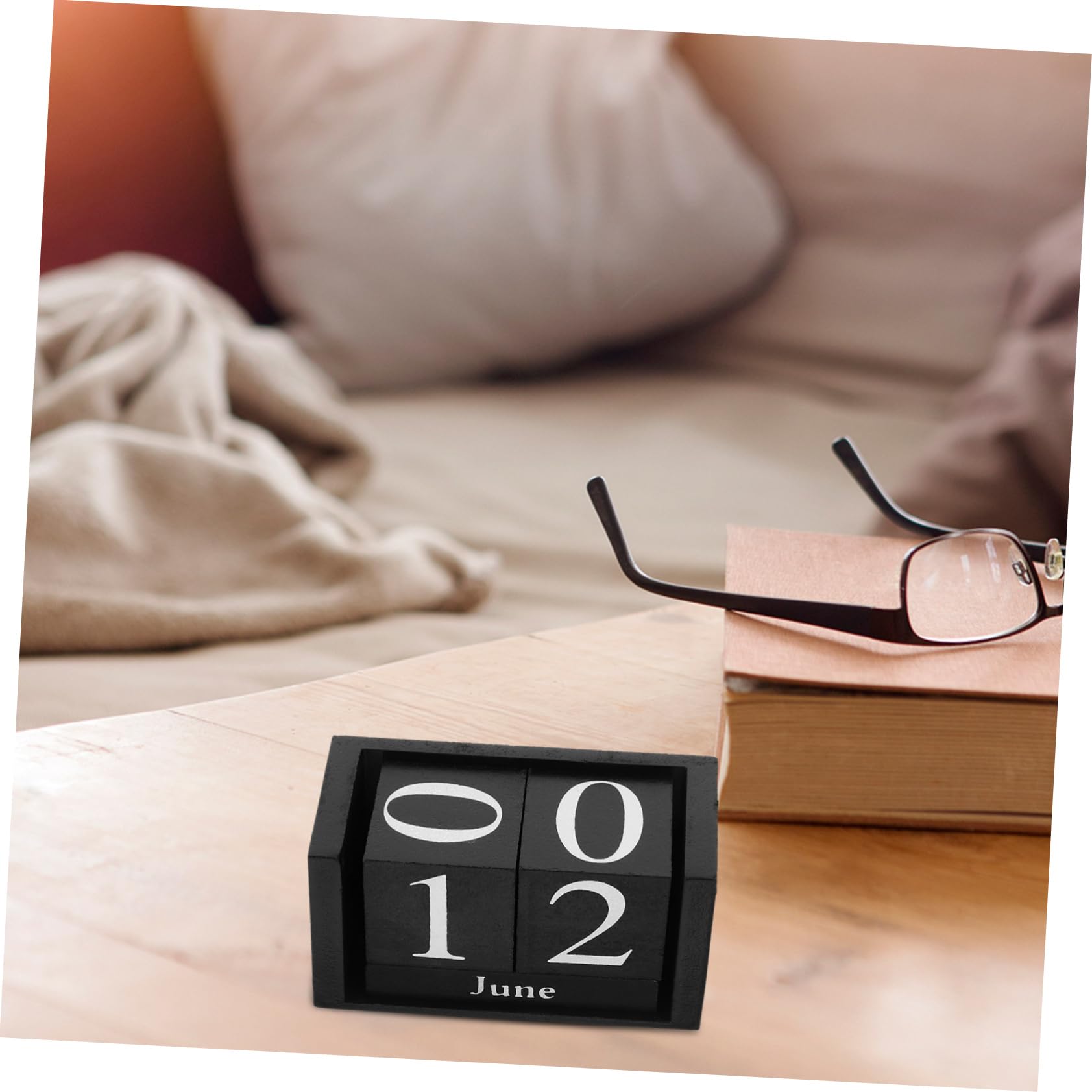 SEWACC 5St Kalender aus Holzblöcken bürodeko büro dekoration schreibtischkalender Büro Bürobedarf eleganter Holz für den Haushalt hölzern Black