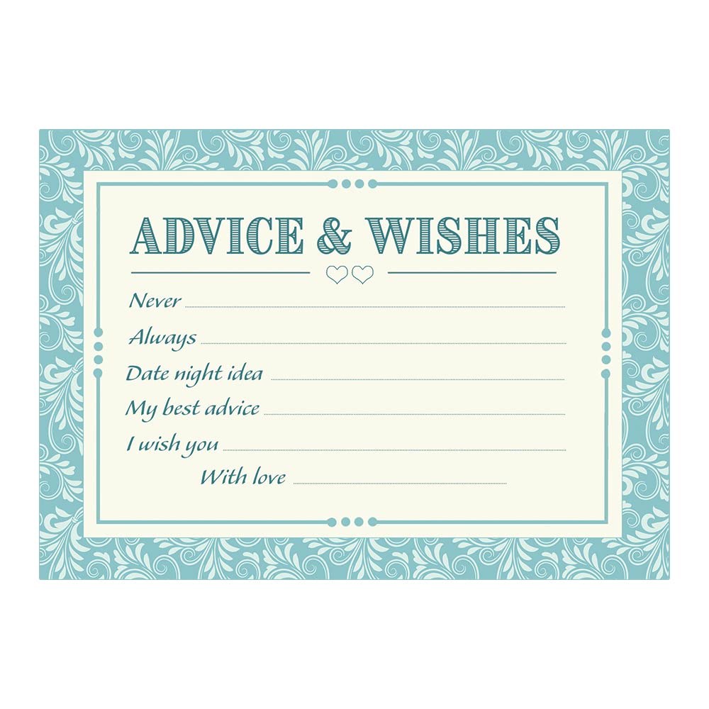 Artstore Classic Blue Wedding Advice And Wishes Cards - Pack Of 20