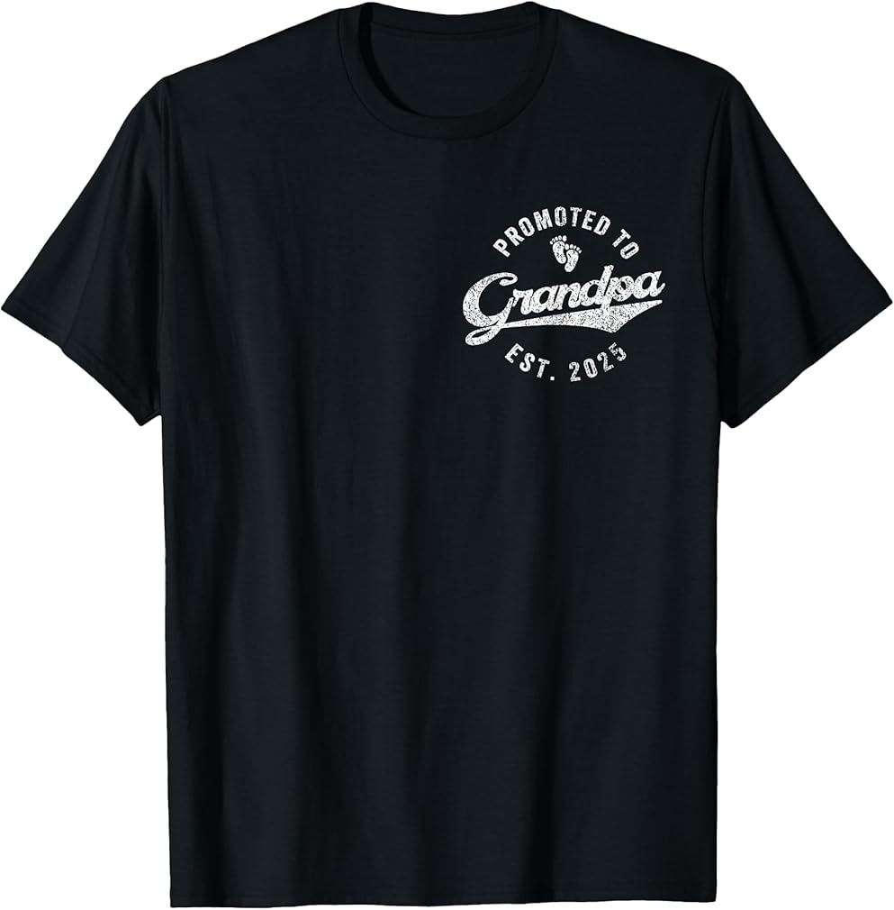 Promoted to Grandpa Est. 2025 First Time Grandpa T-Shirt