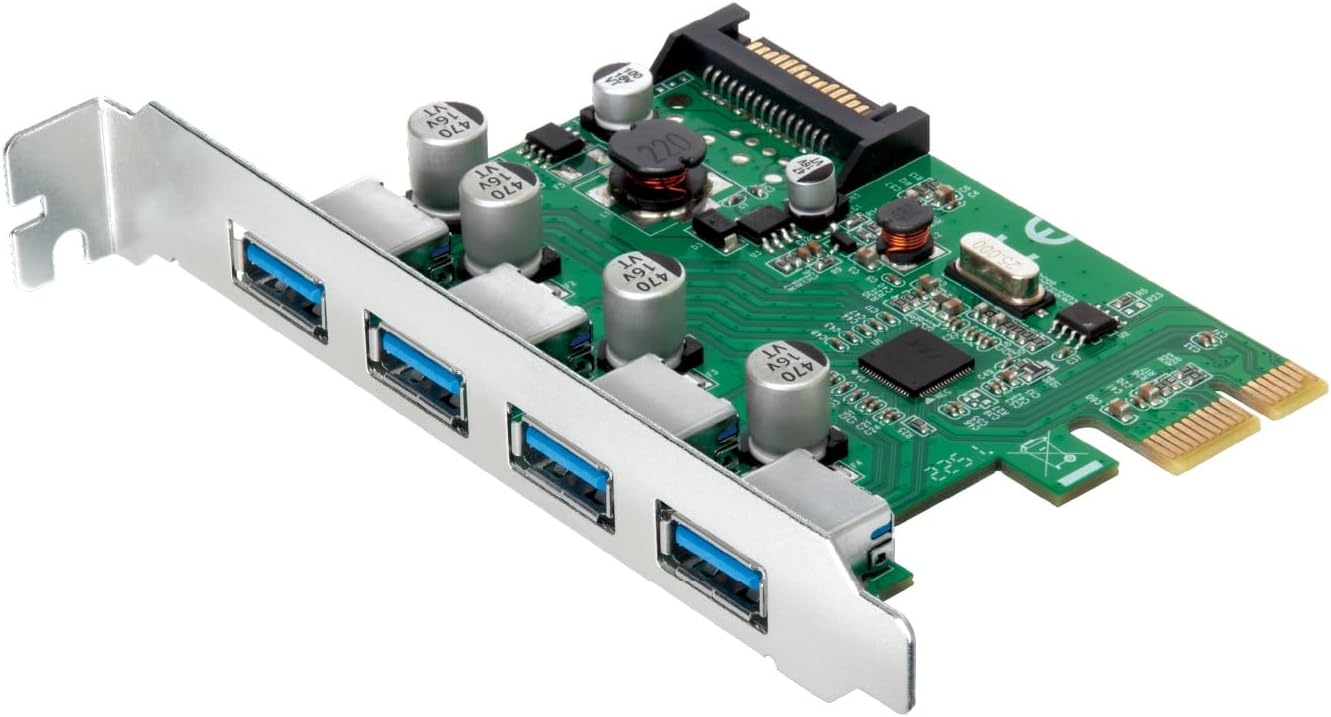 Century Port & TIE USB 5Gbps x 4 Ports Expansion PCI Express x1 Connection Interface Card CIF-USB5G4P_FP