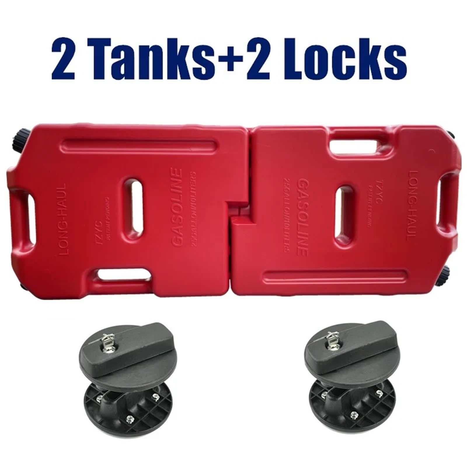 Tanica per Carburante Diesel con Giunto Diviso da 10 Litri, tanica giuntabile, per Contenitore per Olio di Ricambio Taniche Carburante Tanica Benzina(2 Red with 2 Lock)