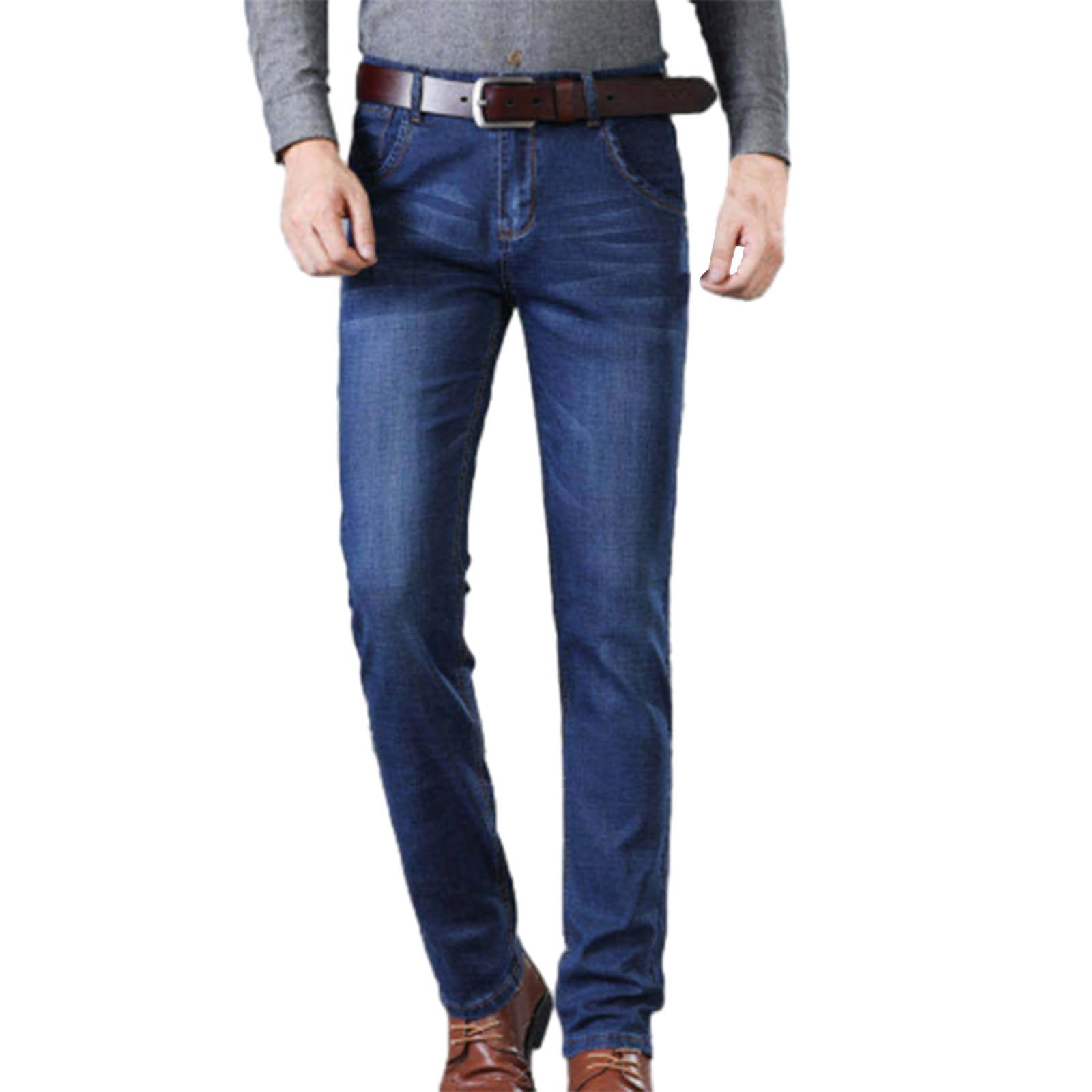 Bidobibo Mens Jeans Slim Fit Mens Casual Style Straight Fit Jeans Ripped Stretch Skinny Jeans Stretch Motion Denim
